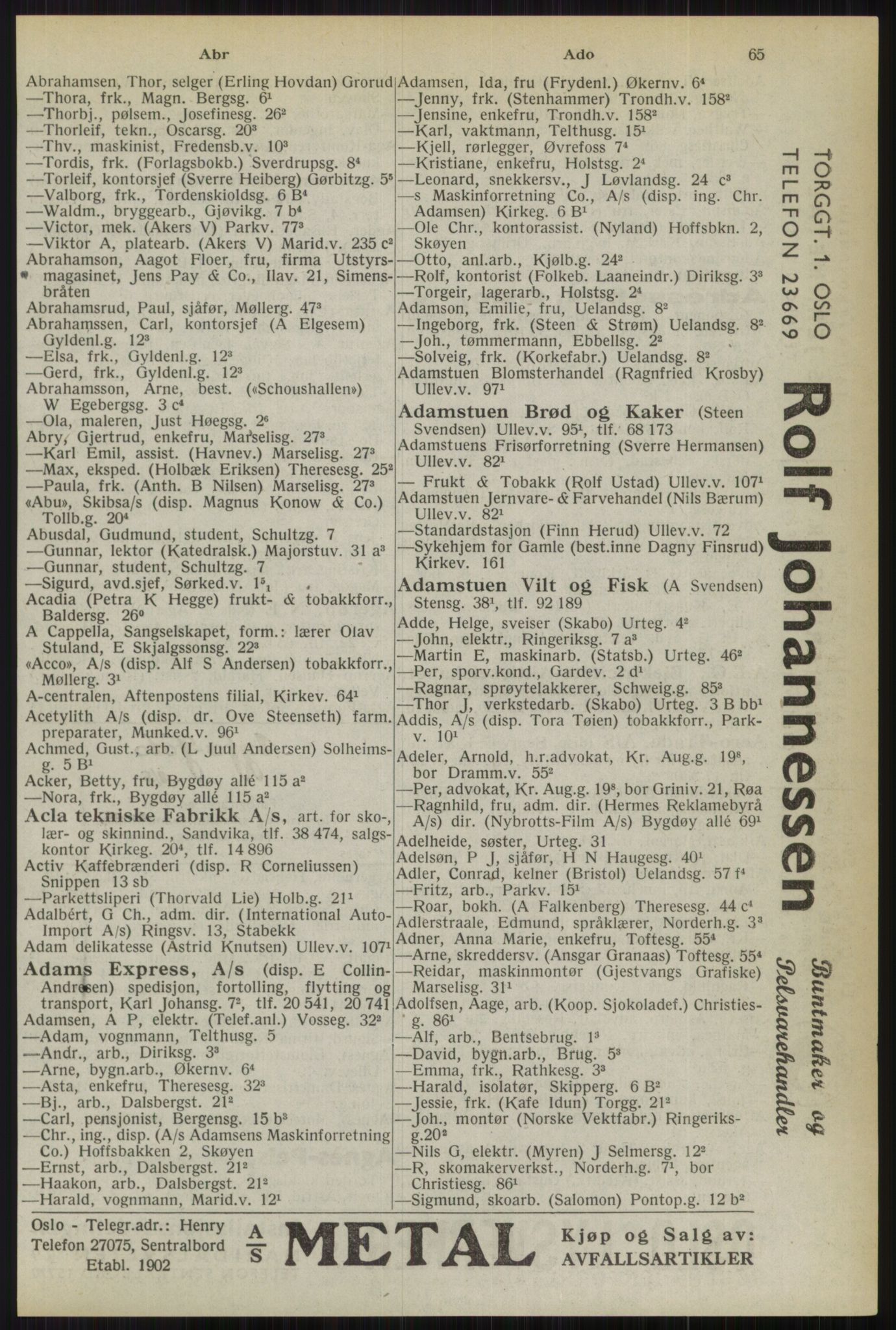 Kristiania/Oslo adressebok, PUBL/-, 1944, p. 65