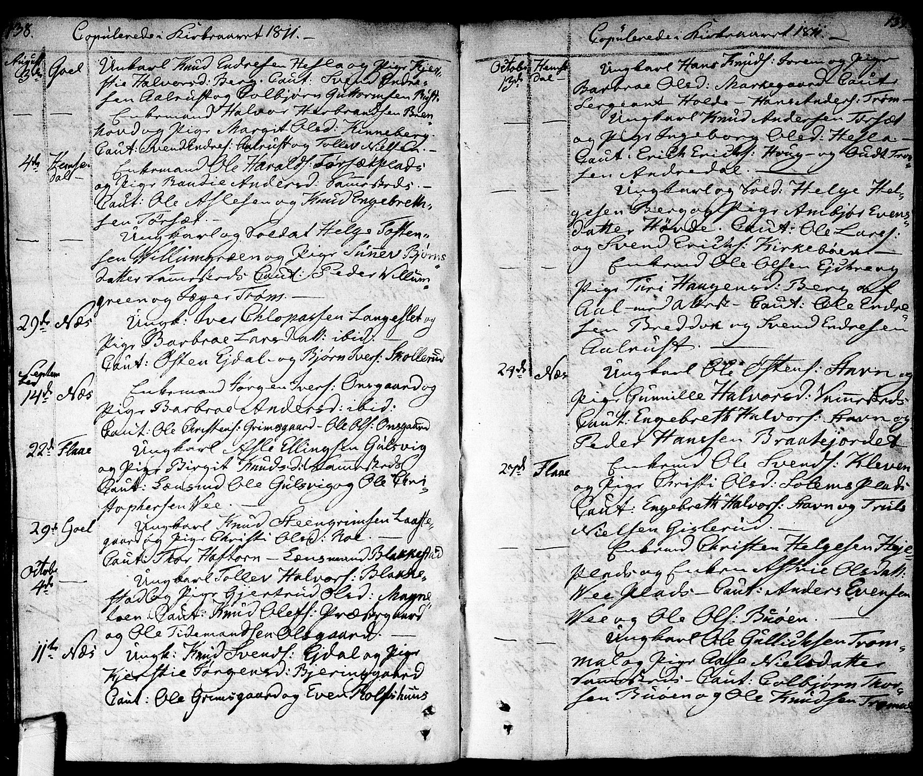 Nes kirkebøker, SAKO/A-236/F/Fa/L0006: Parish register (official) no. 6, 1808-1814, p. 138-139