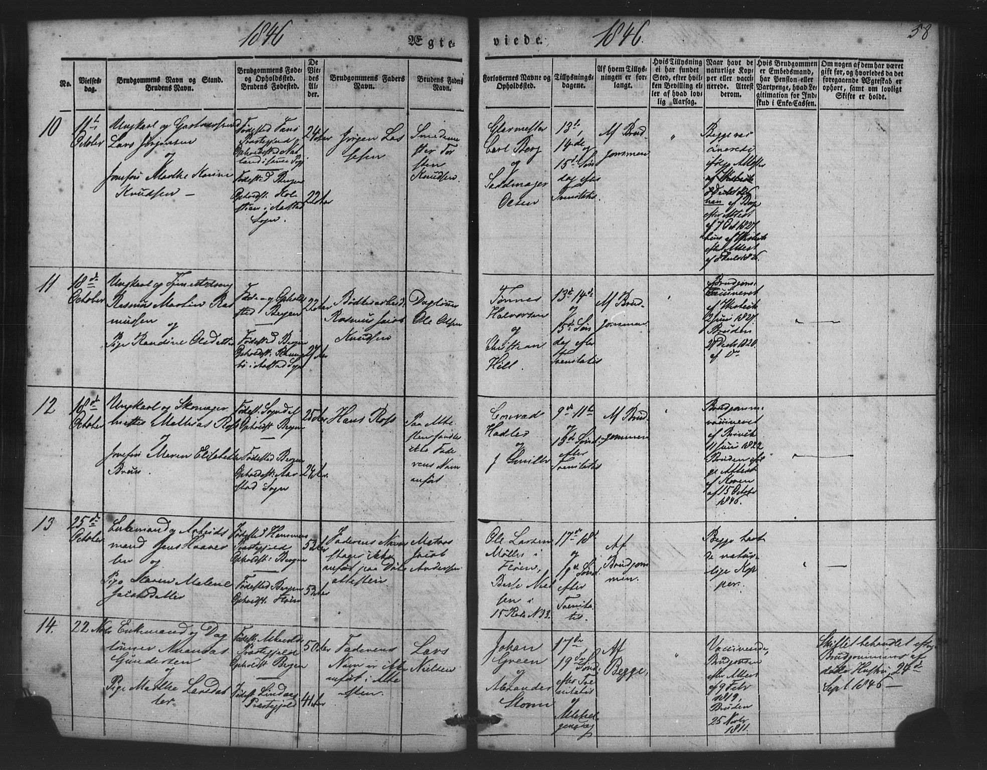 St. Jørgens hospital og Årstad sokneprestembete, SAB/A-99934: Parish register (copy) no. A 5, 1844-1871, p. 58