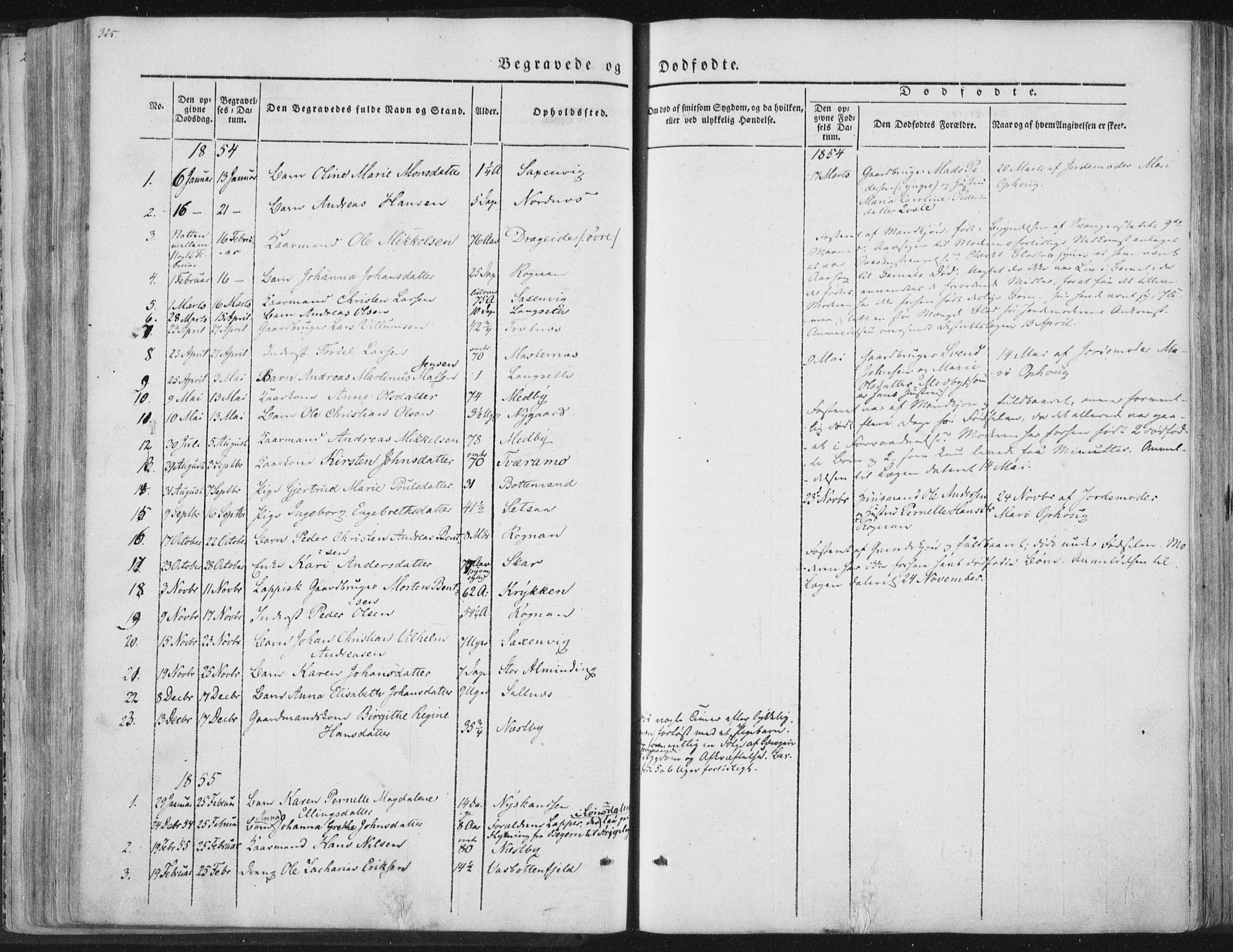 Ministerialprotokoller, klokkerbøker og fødselsregistre - Nordland, SAT/A-1459/847/L0667: Parish register (official) no. 847A07, 1842-1871, p. 325