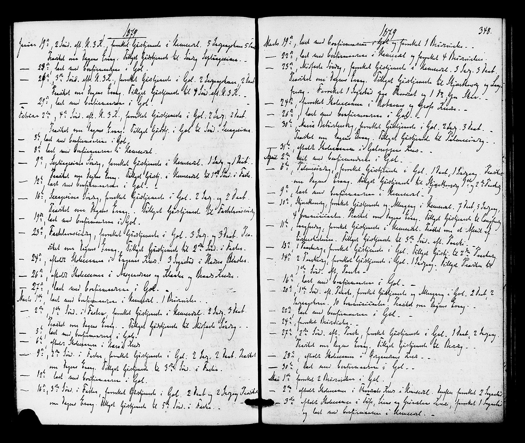 Gol kirkebøker, AV/SAKO-A-226/F/Fa/L0004: Parish register (official) no. I 4, 1876-1886, p. 348