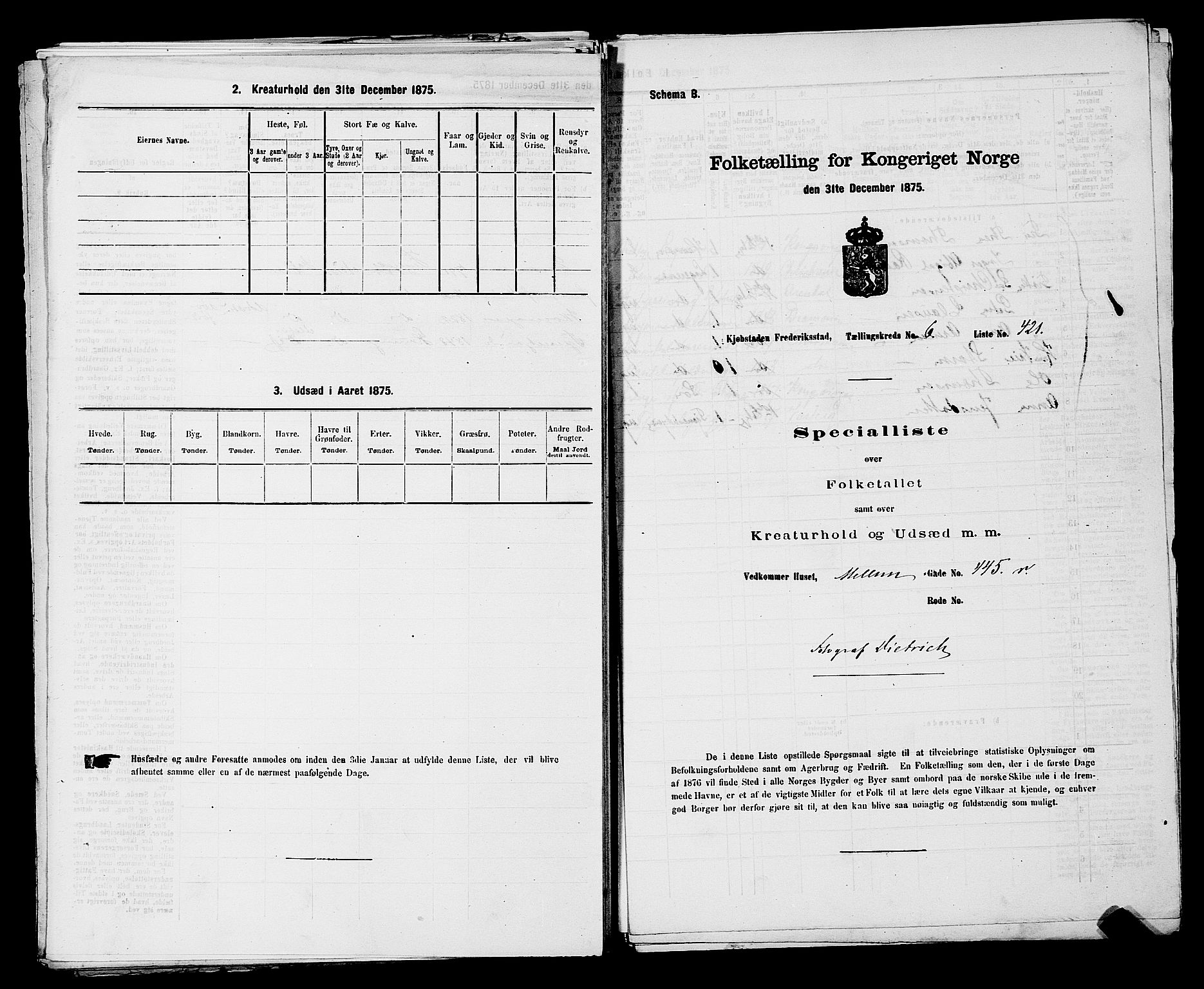 RA, 1875 census for 0103B Fredrikstad/Fredrikstad, 1875, p. 986