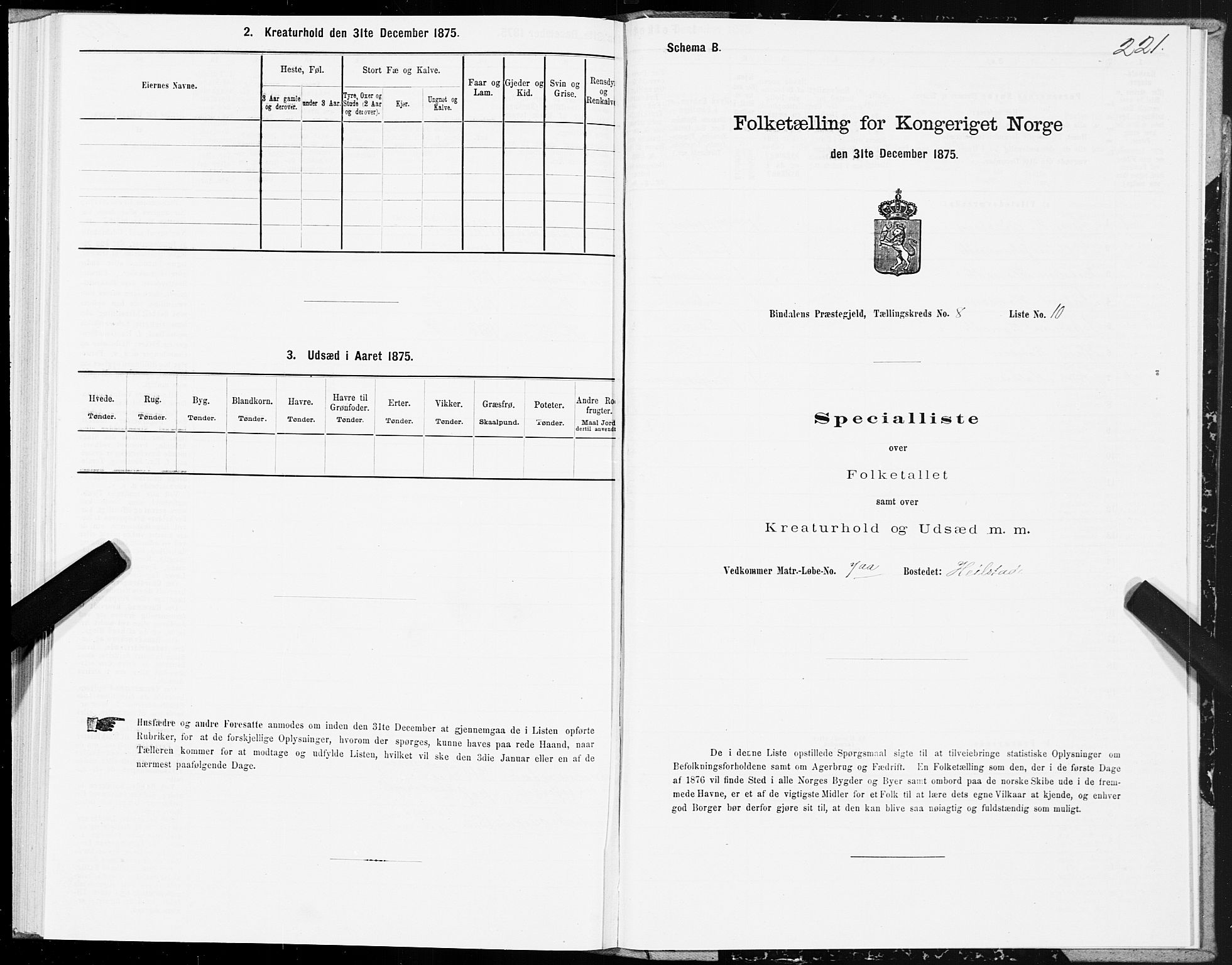 SAT, 1875 census for 1811P Bindal, 1875, p. 2221