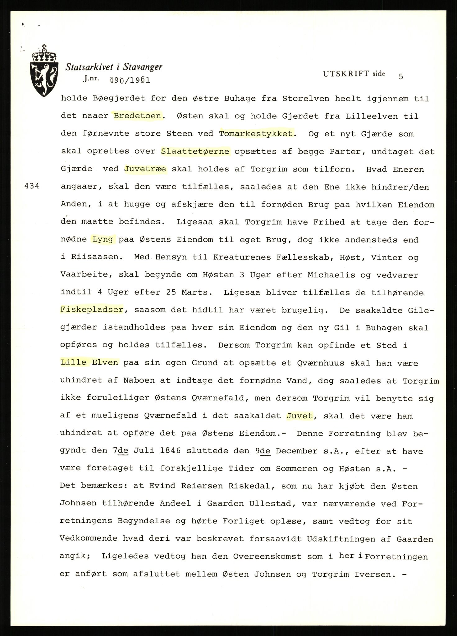 Statsarkivet i Stavanger, AV/SAST-A-101971/03/Y/Yj/L0090: Avskrifter sortert etter gårdsnavn: Tøtland - Underberge, 1750-1930, p. 521