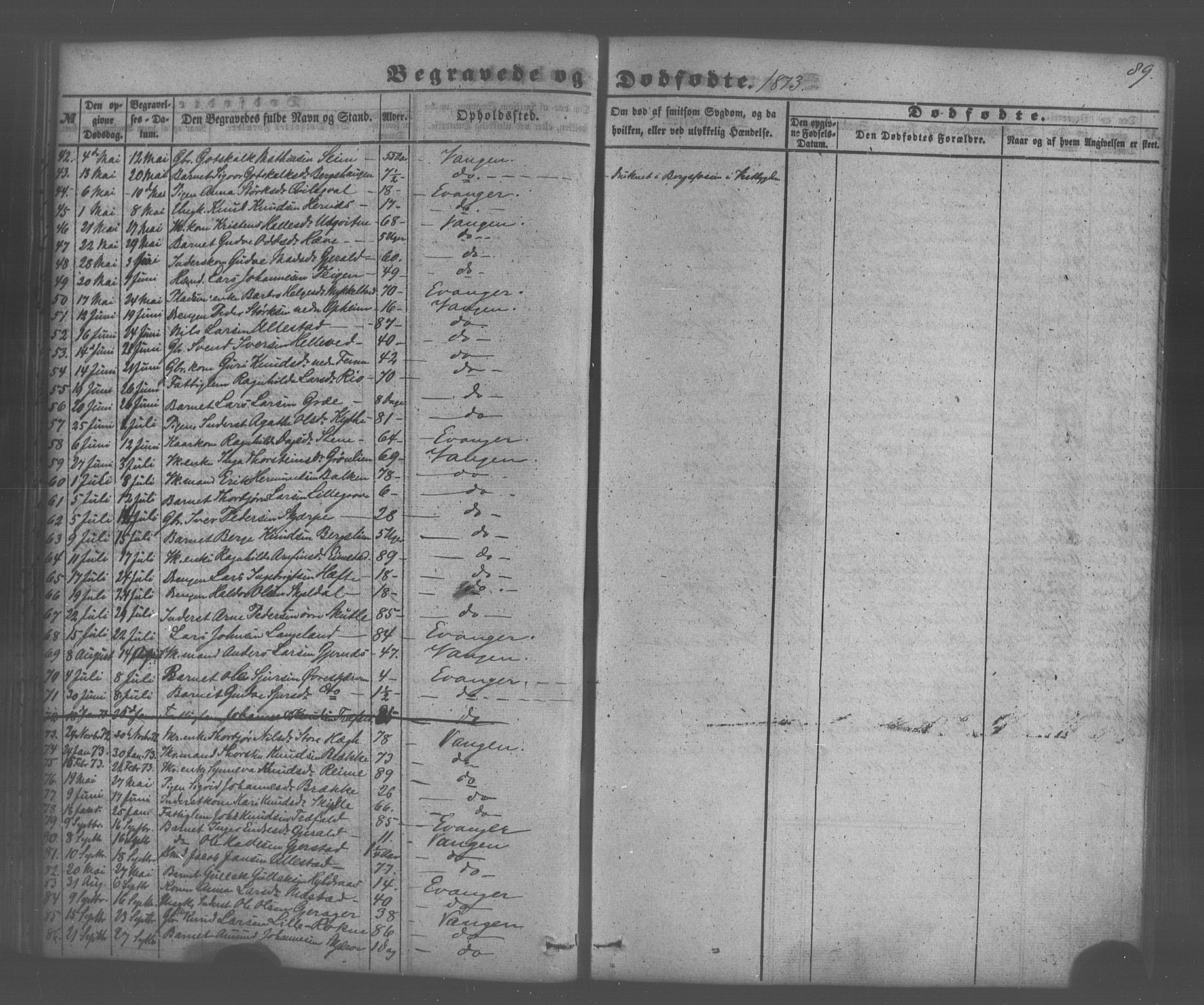 Voss sokneprestembete, SAB/A-79001/H/Haa: Parish register (official) no. A 20, 1855-1886, p. 89