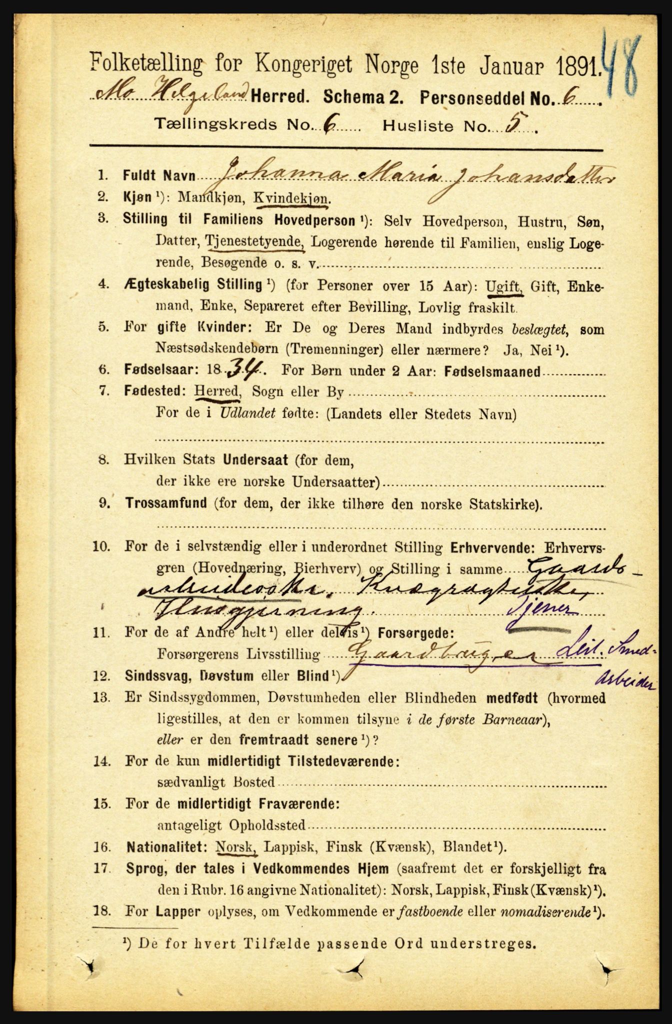 RA, 1891 census for 1833 Mo, 1891, p. 2240