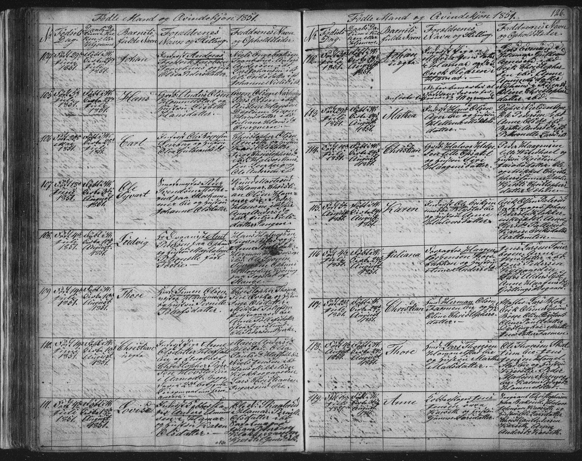 Vang prestekontor, Hedmark, SAH/PREST-008/H/Ha/Hab/L0008: Parish register (copy) no. 8, 1832-1854, p. 126