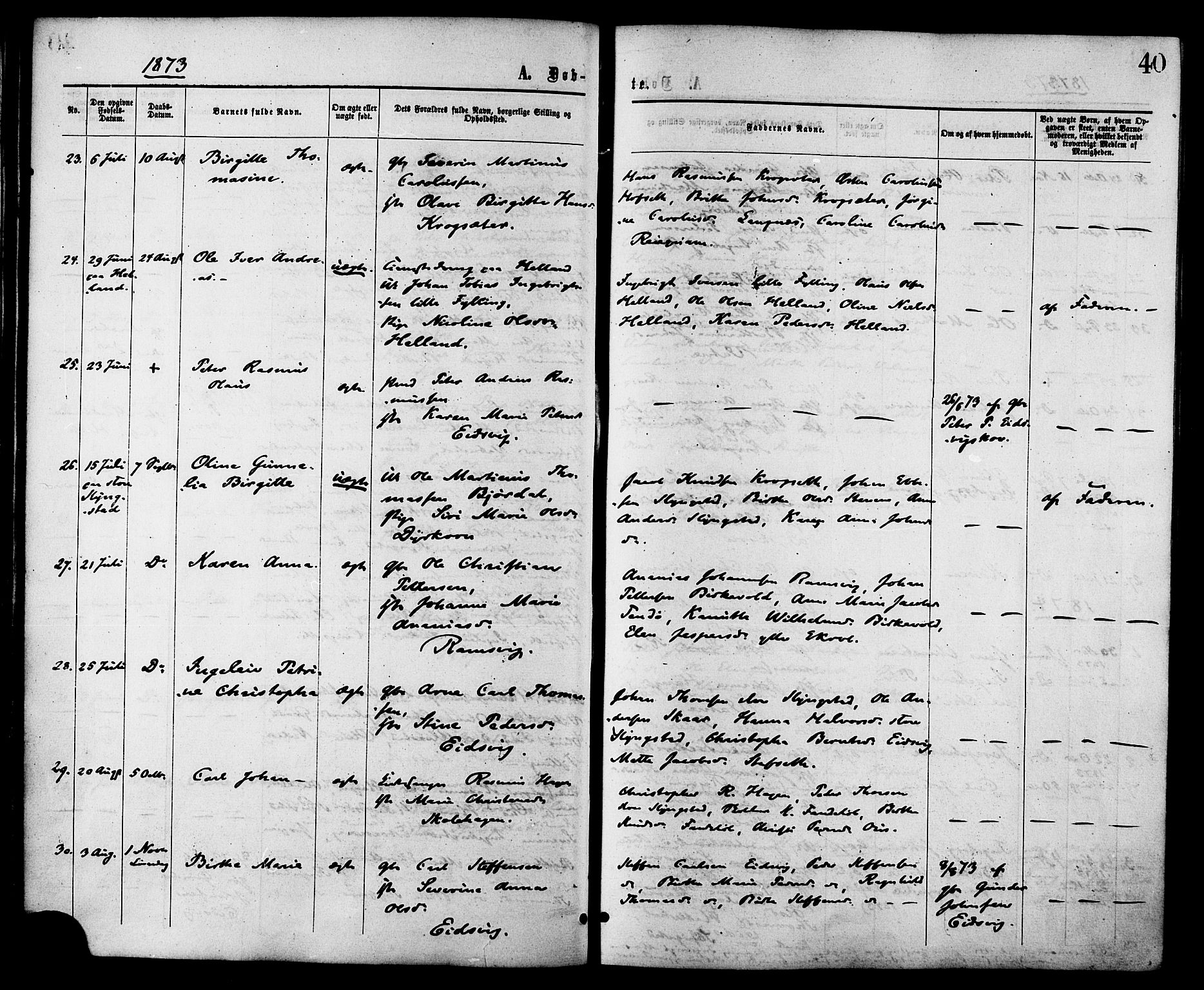 Ministerialprotokoller, klokkerbøker og fødselsregistre - Møre og Romsdal, AV/SAT-A-1454/525/L0373: Parish register (official) no. 525A03, 1864-1879, p. 40