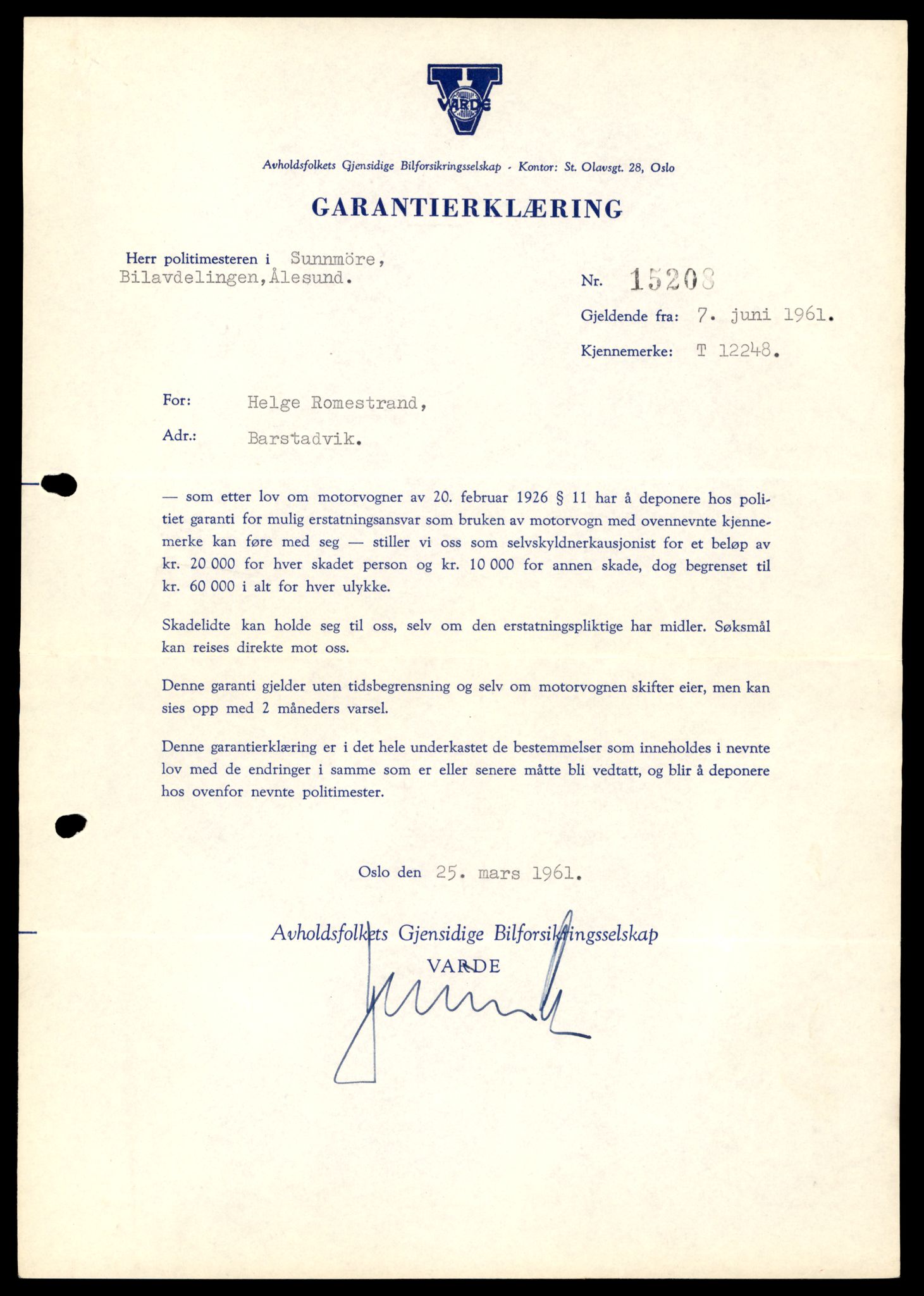 Møre og Romsdal vegkontor - Ålesund trafikkstasjon, AV/SAT-A-4099/F/Fe/L0033: Registreringskort for kjøretøy T 12151 - T 12474, 1927-1998, p. 2383
