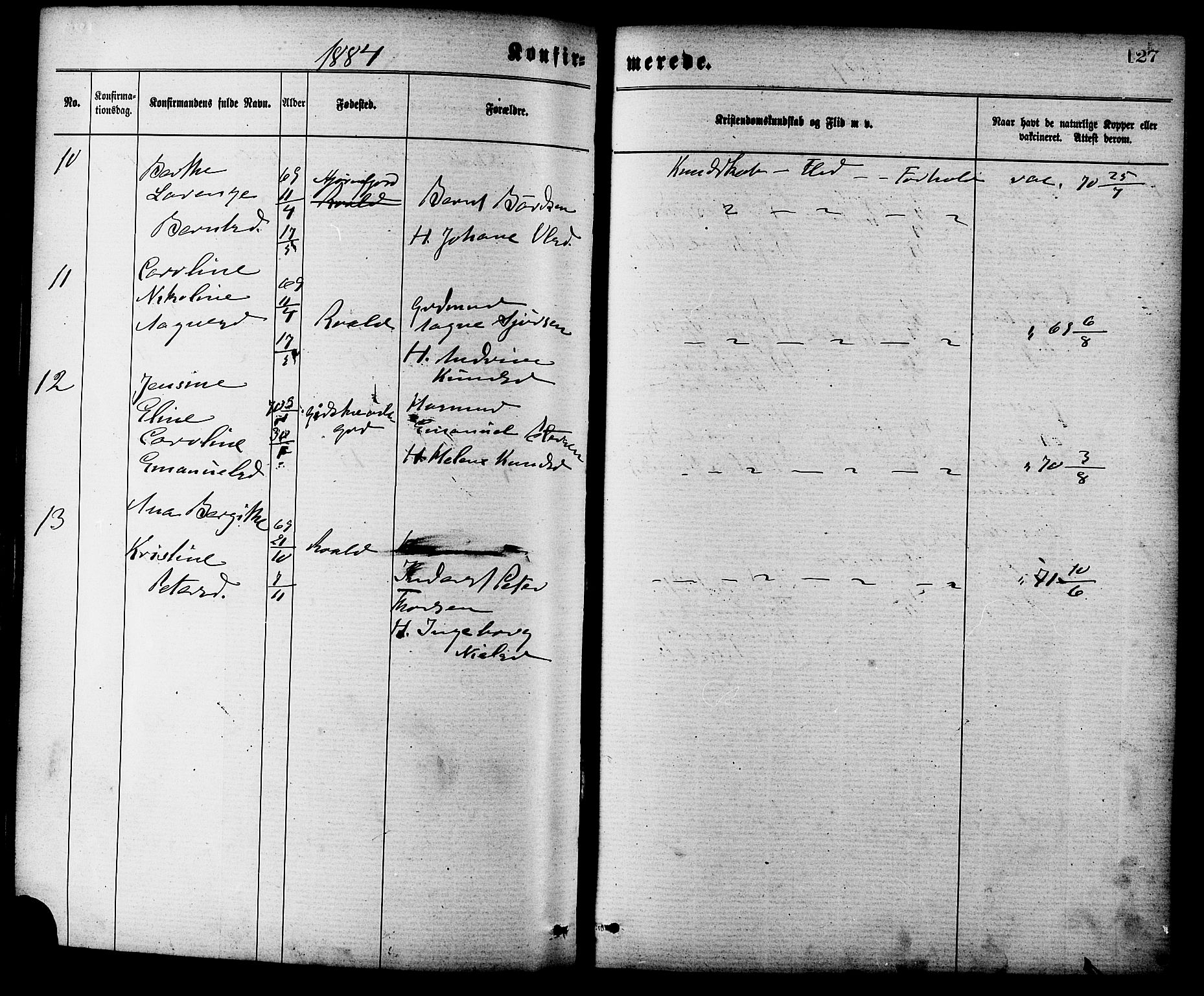 Ministerialprotokoller, klokkerbøker og fødselsregistre - Møre og Romsdal, AV/SAT-A-1454/537/L0519: Parish register (official) no. 537A03, 1876-1889, p. 127