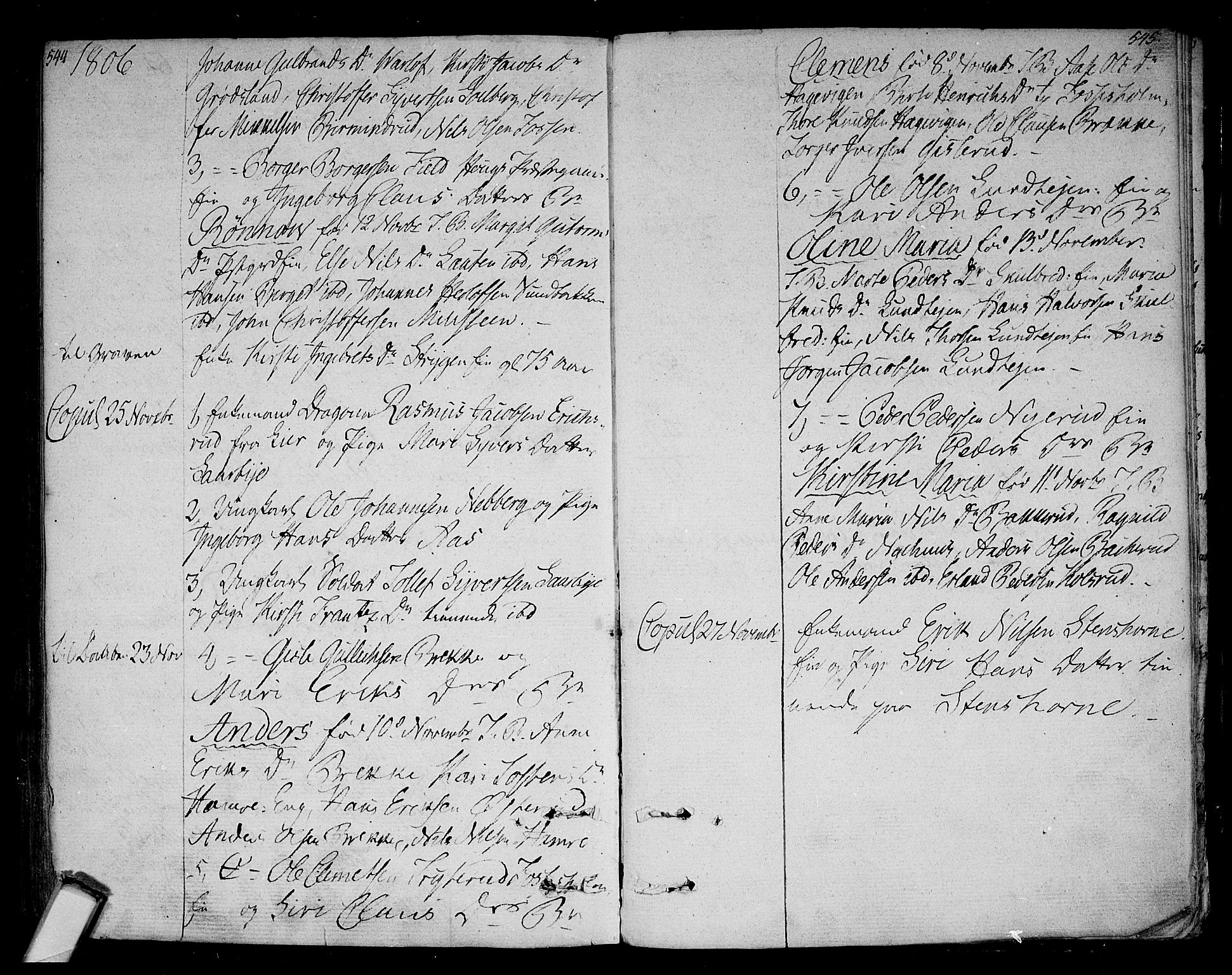 Eiker kirkebøker, AV/SAKO-A-4/F/Fa/L0009: Parish register (official) no. I 9, 1789-1806, p. 544-545