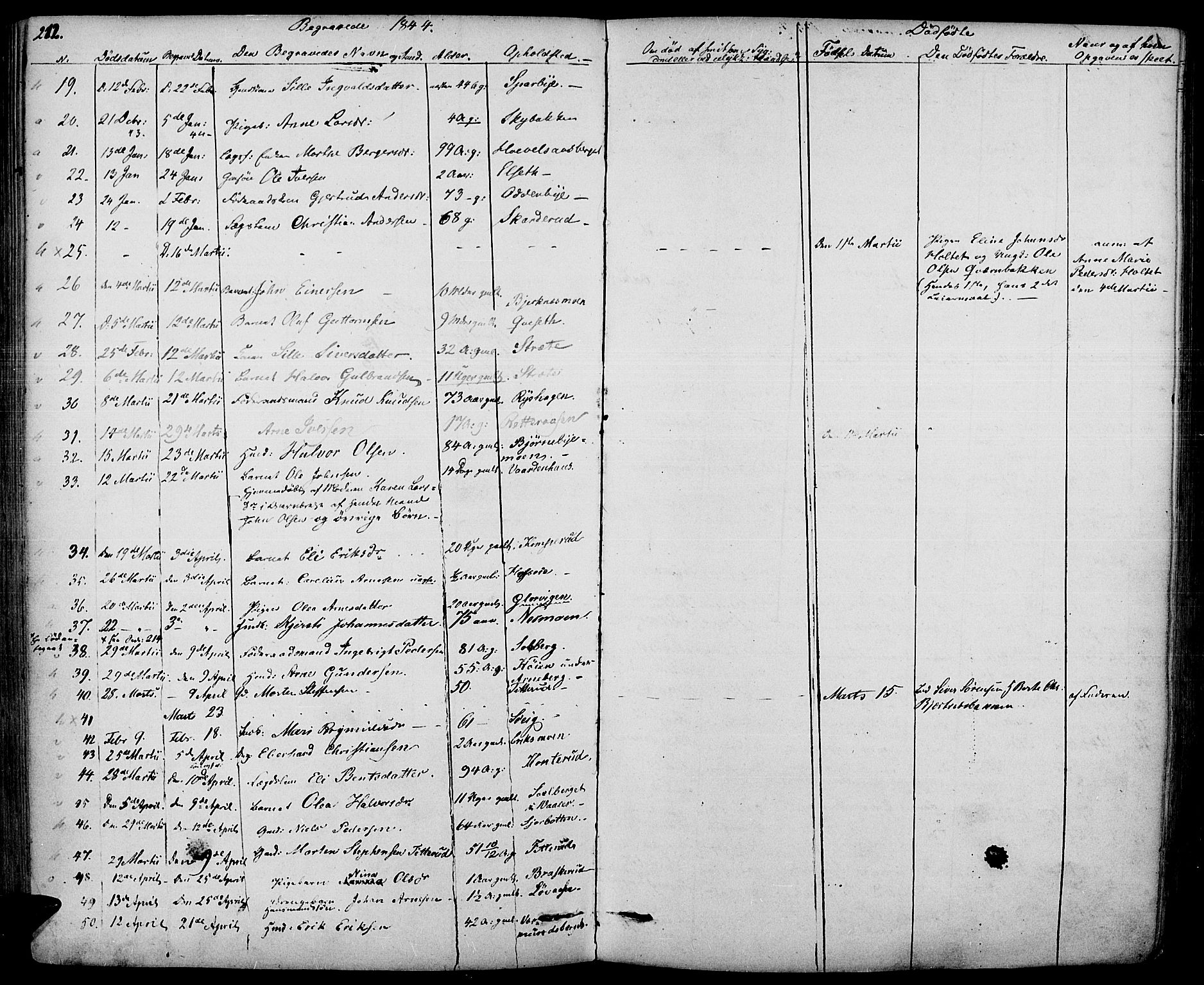 Hof prestekontor, AV/SAH-PREST-038/H/Ha/Haa/L0007: Parish register (official) no. 7, 1841-1848, p. 212