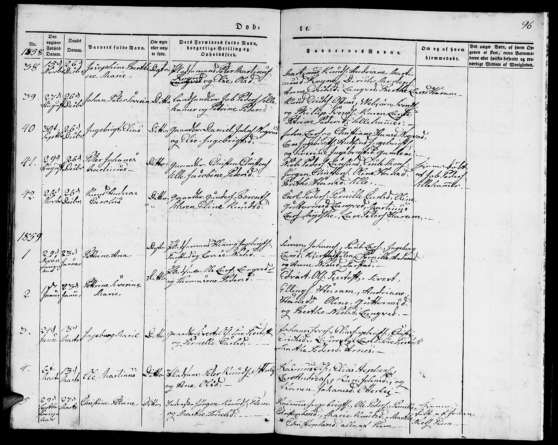 Ministerialprotokoller, klokkerbøker og fødselsregistre - Møre og Romsdal, AV/SAT-A-1454/536/L0507: Parish register (copy) no. 536C02, 1839-1859, p. 96