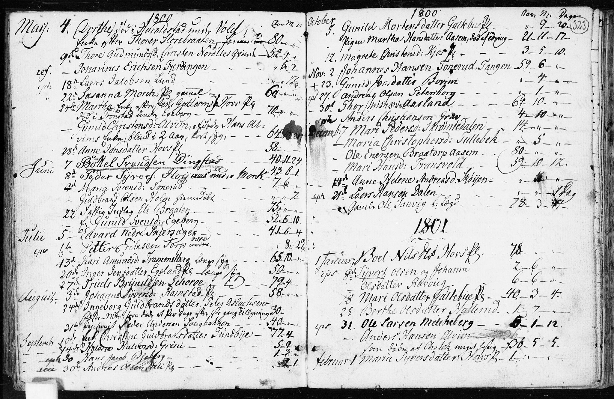 Spydeberg prestekontor Kirkebøker, AV/SAO-A-10924/F/Fa/L0003: Parish register (official) no. I 3, 1778-1814, p. 323