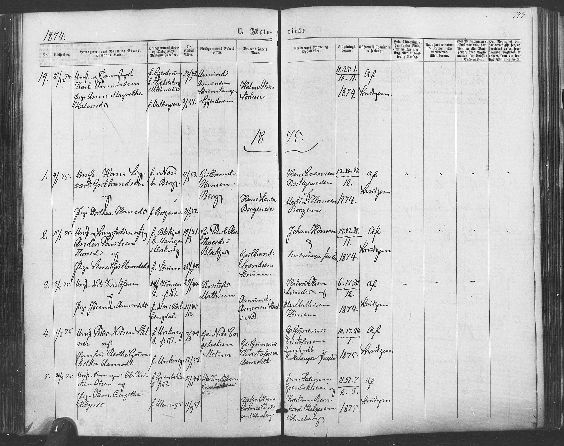 Sørum prestekontor Kirkebøker, SAO/A-10303/F/Fa/L0006: Parish register (official) no. I 6, 1864-1877, p. 143