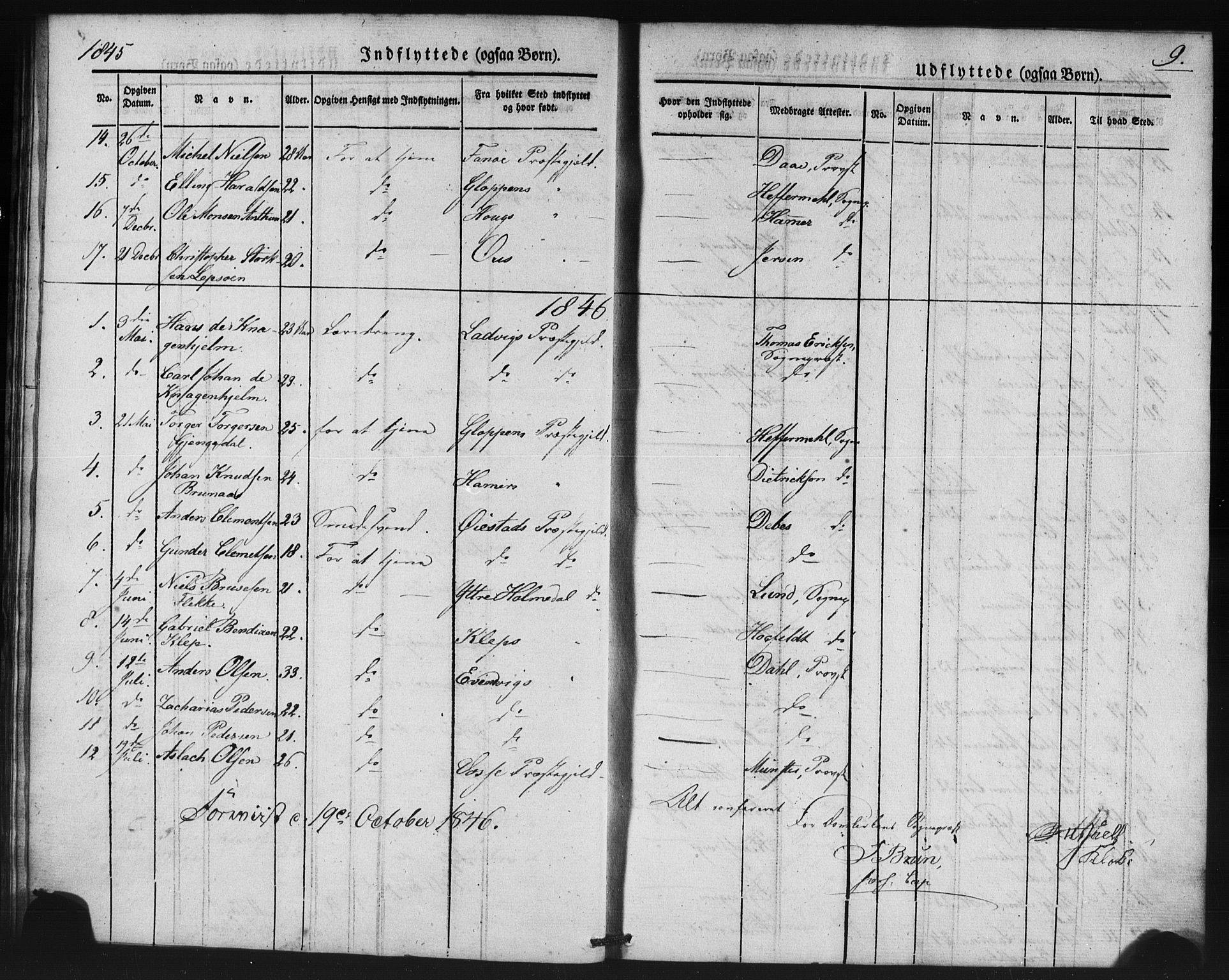 Domkirken sokneprestembete, SAB/A-74801/H/Haa/L0046: Parish register (official) no. F 1, 1841-1852, p. 9
