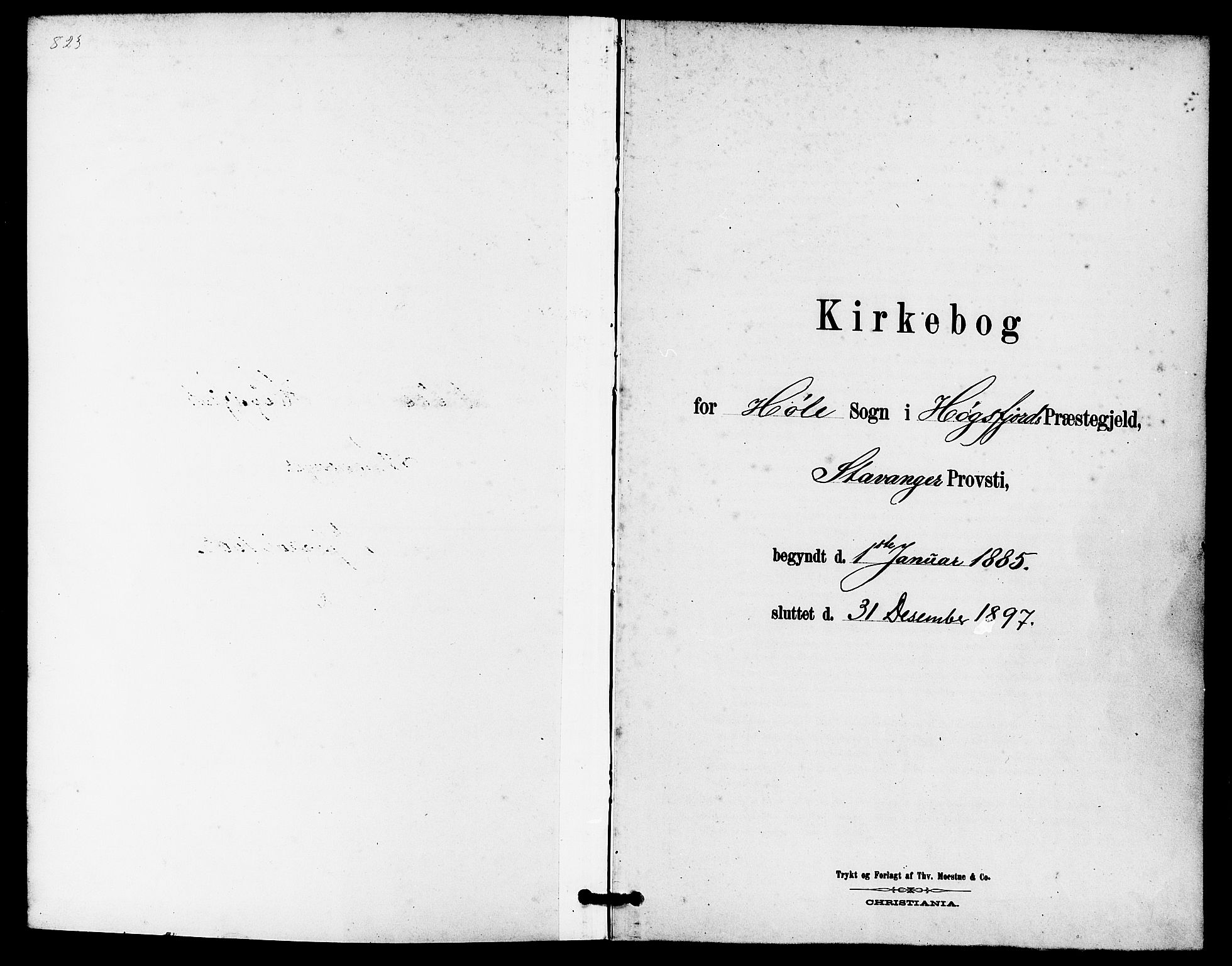 Høgsfjord sokneprestkontor, SAST/A-101624/H/Ha/Haa/L0005: Parish register (official) no. A 5, 1885-1897