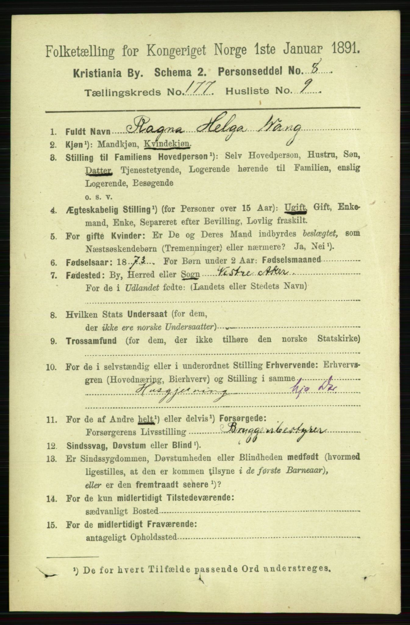 RA, 1891 census for 0301 Kristiania, 1891, p. 106670