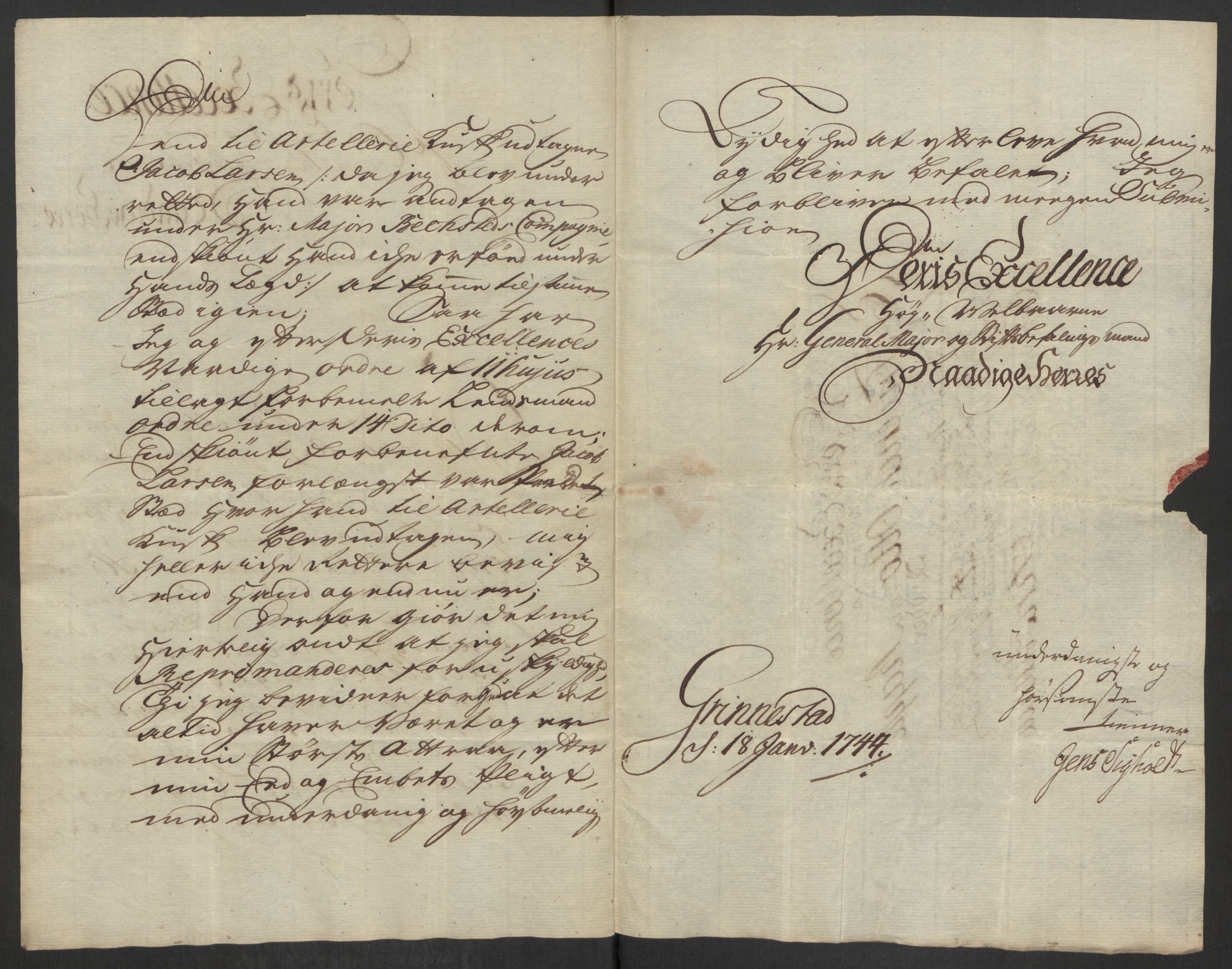 Kommanderende general (KG I) med Det norske krigsdirektorium, AV/RA-EA-5419/D/L0062: Stattholderens, stiftamtmenns og amtmenns brev, 1741-1745, p. 249