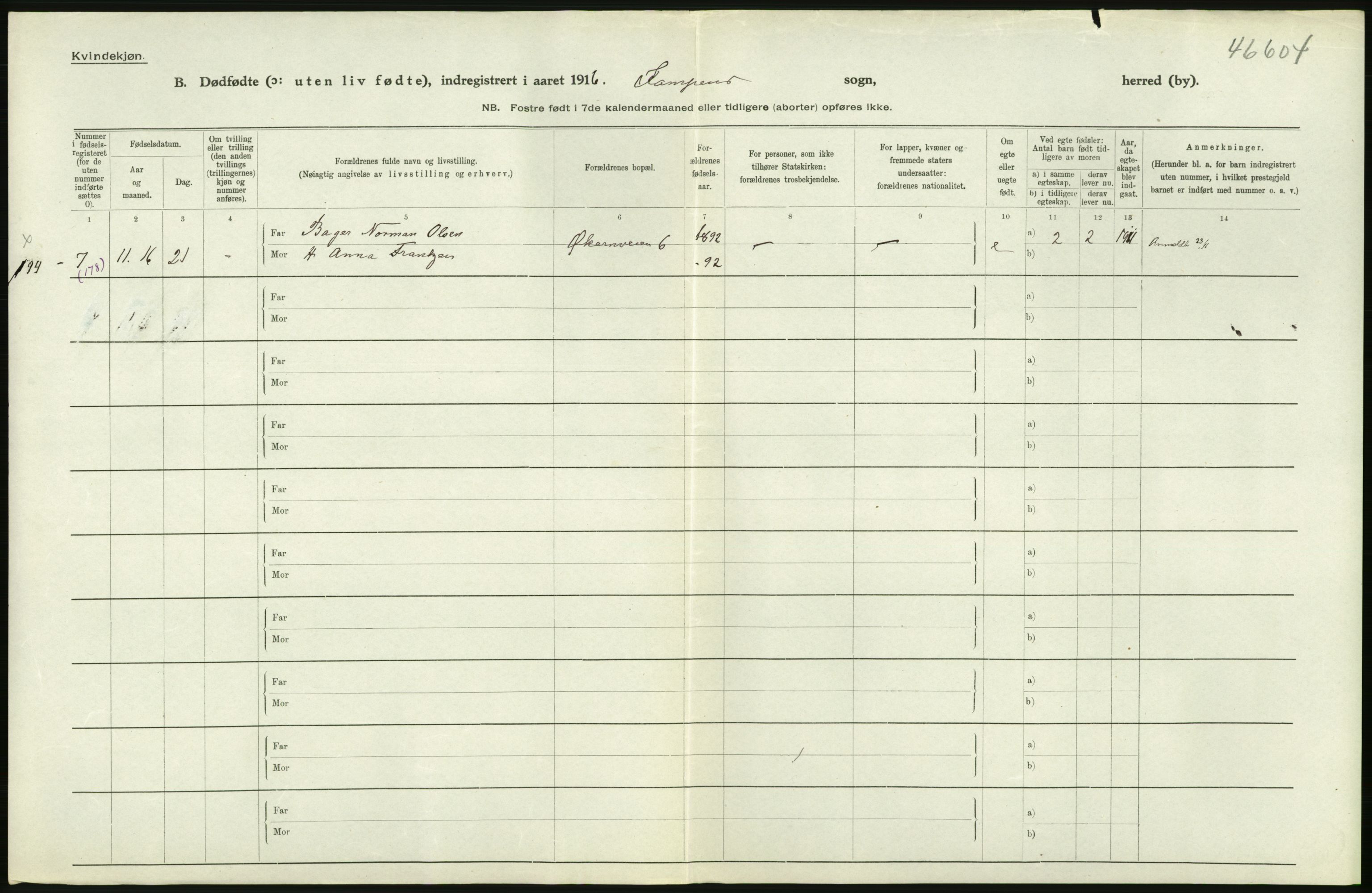 Statistisk sentralbyrå, Sosiodemografiske emner, Befolkning, AV/RA-S-2228/D/Df/Dfb/Dfbf/L0010: Kristiania: Døde, dødfødte., 1916, p. 590