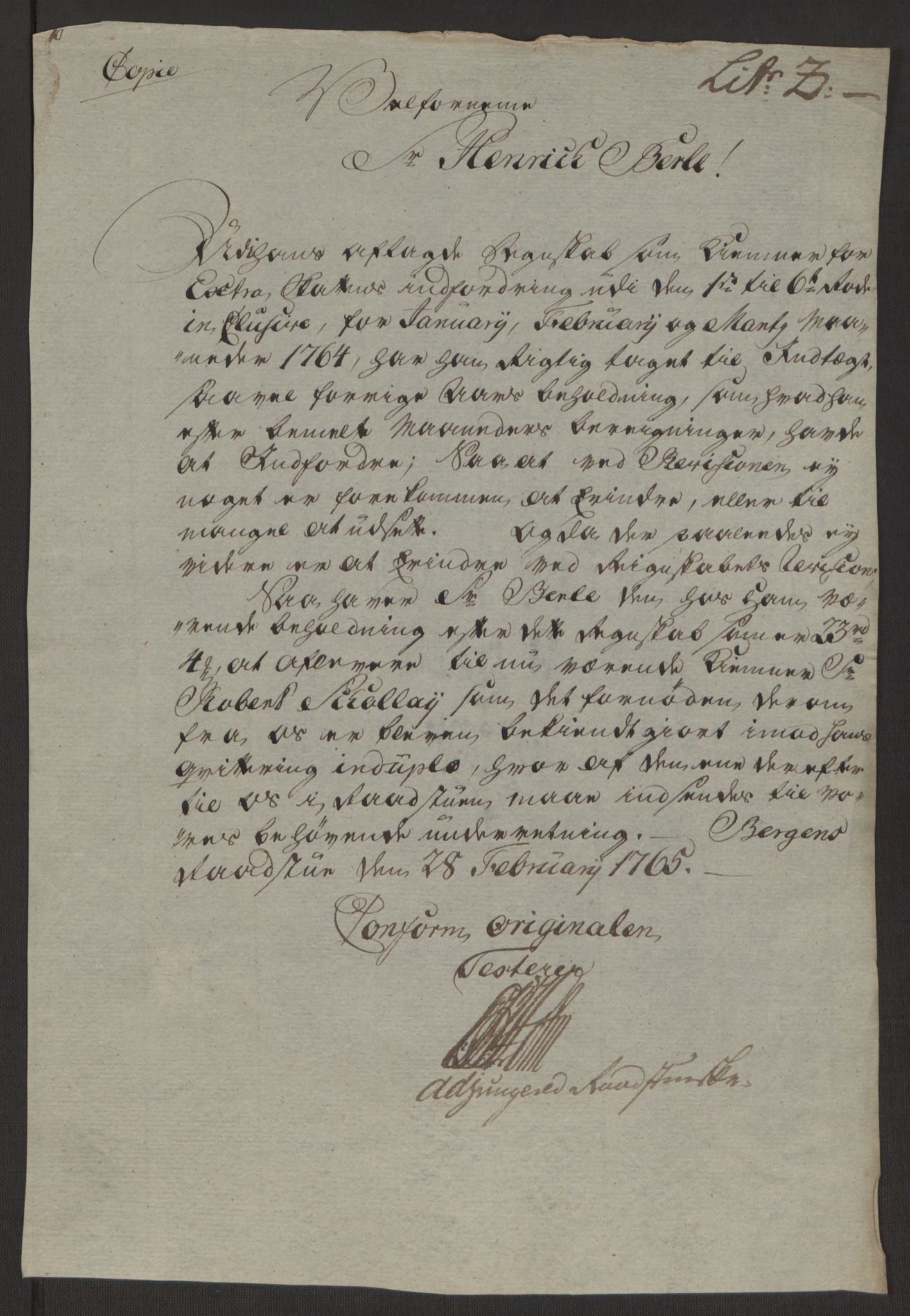 Rentekammeret inntil 1814, Reviderte regnskaper, Byregnskaper, AV/RA-EA-4066/R/Rp/L0367/0001: [P21] Kontribusjonsregnskap / Ekstraskatt, 1764, p. 52