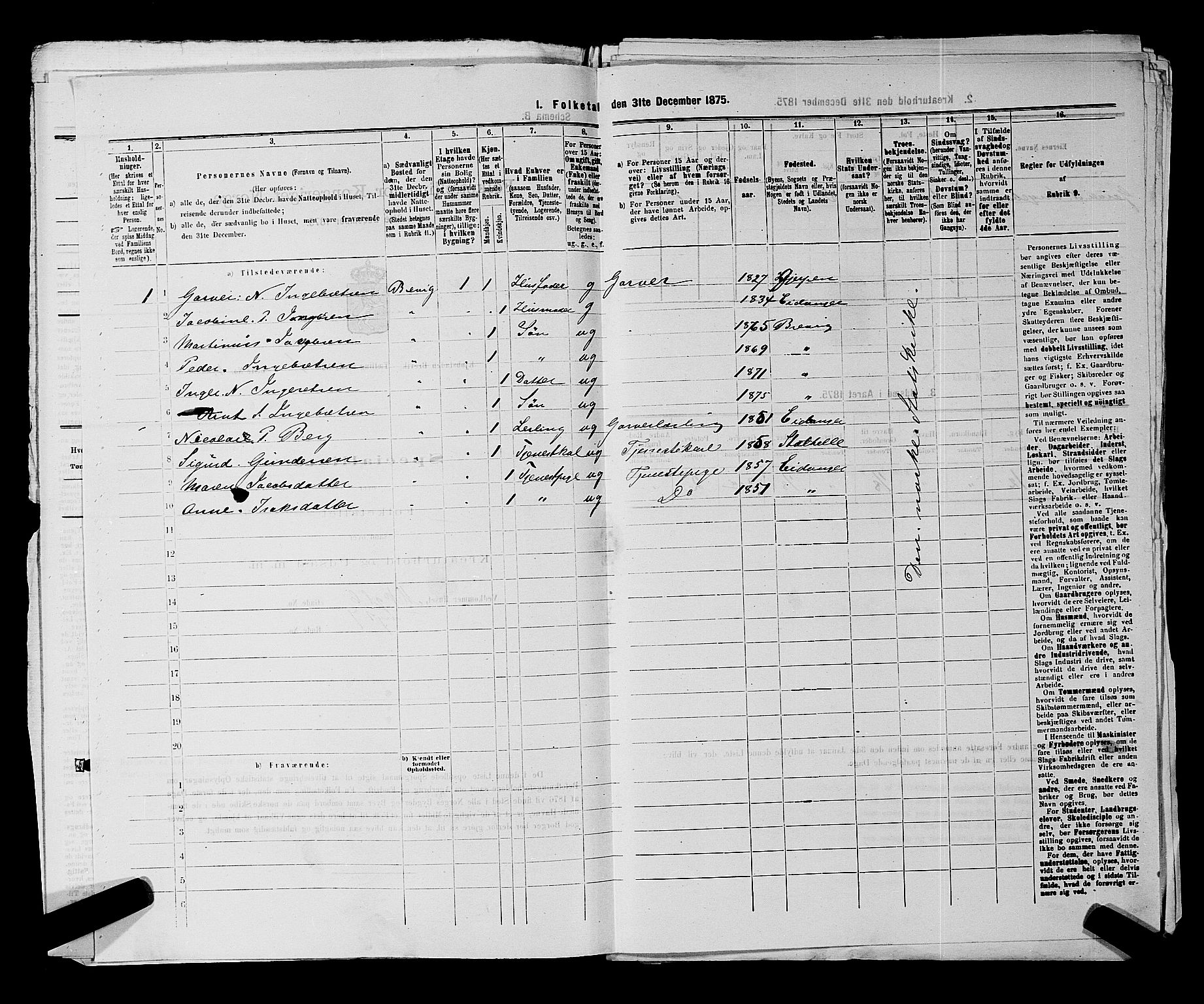 SAKO, 1875 census for 0804P Brevik, 1875, p. 30