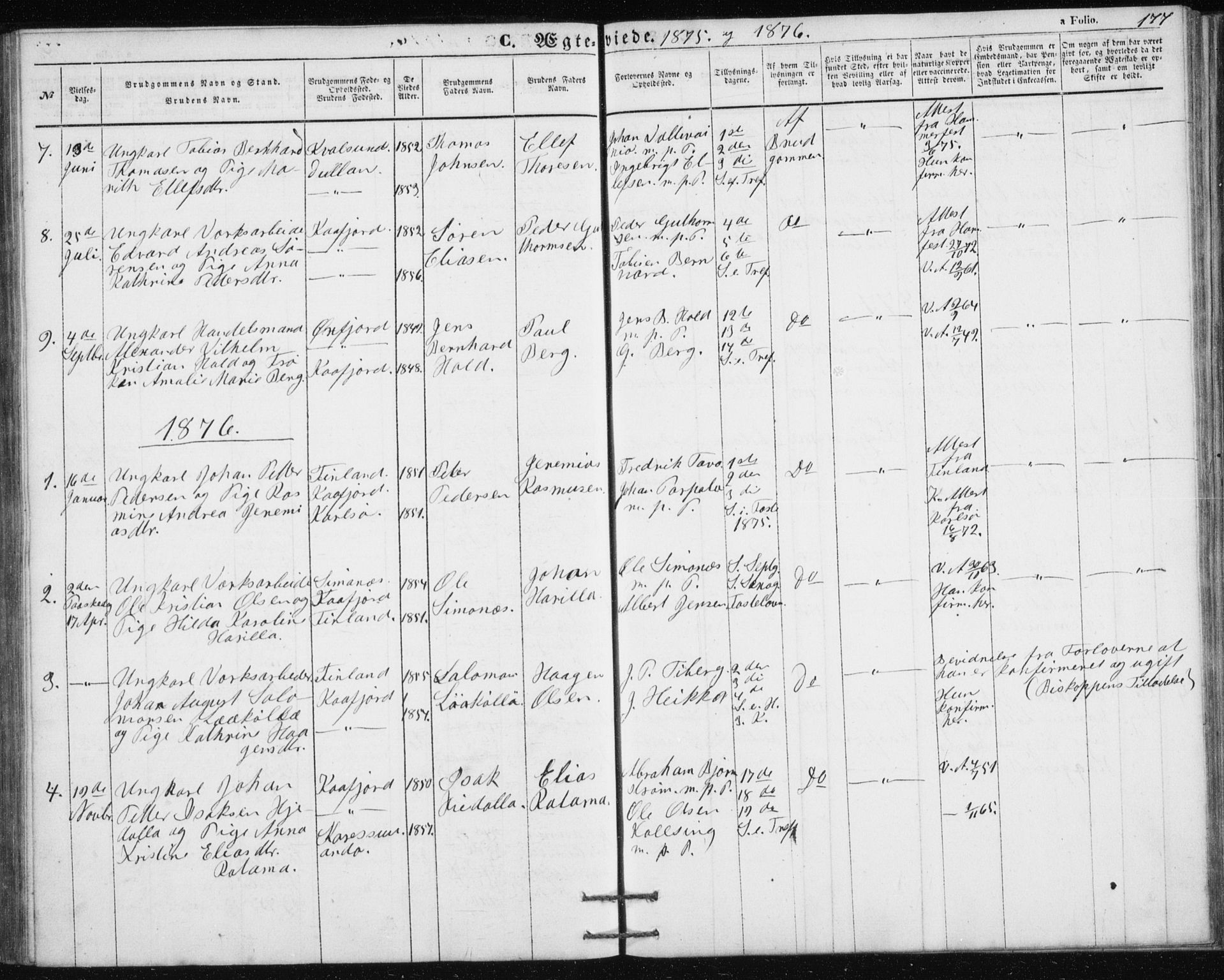 Alta sokneprestkontor, SATØ/S-1338/H/Hb/L0002.klokk: Parish register (copy) no. 2, 1856-1880, p. 177