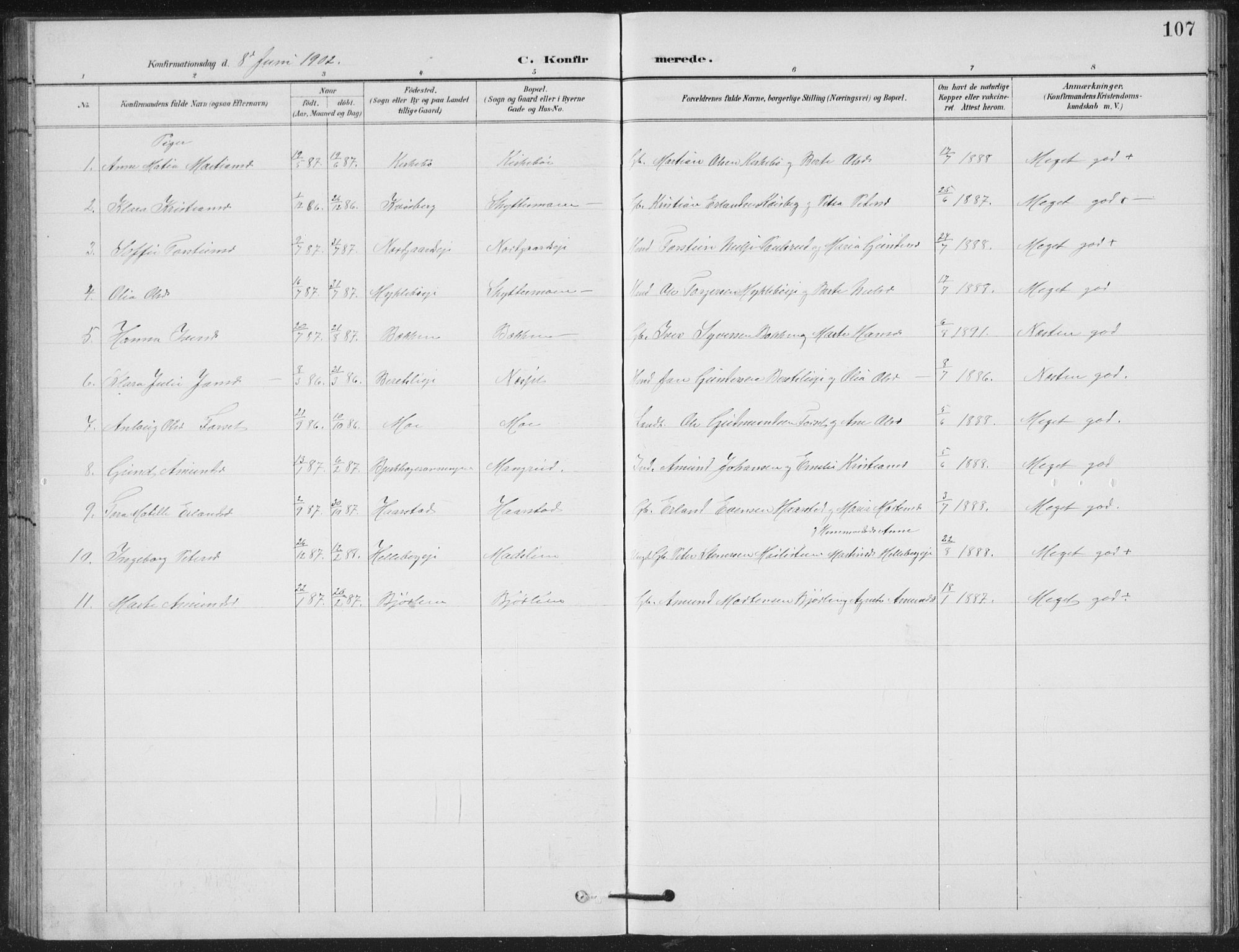 Vestre Gausdal prestekontor, AV/SAH-PREST-094/H/Ha/Hab/L0004: Parish register (copy) no. 4, 1898-1939, p. 107