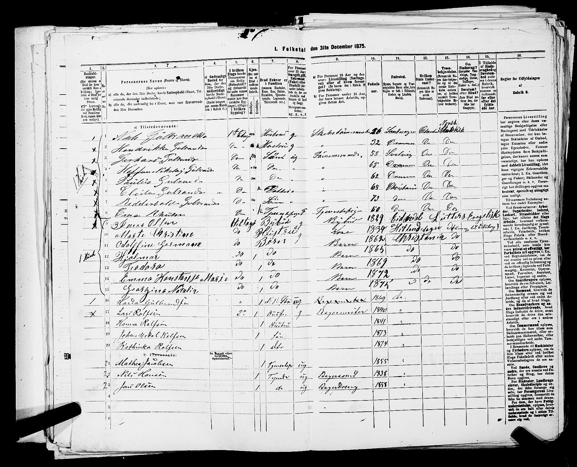 RA, 1875 census for 0301 Kristiania, 1875, p. 527