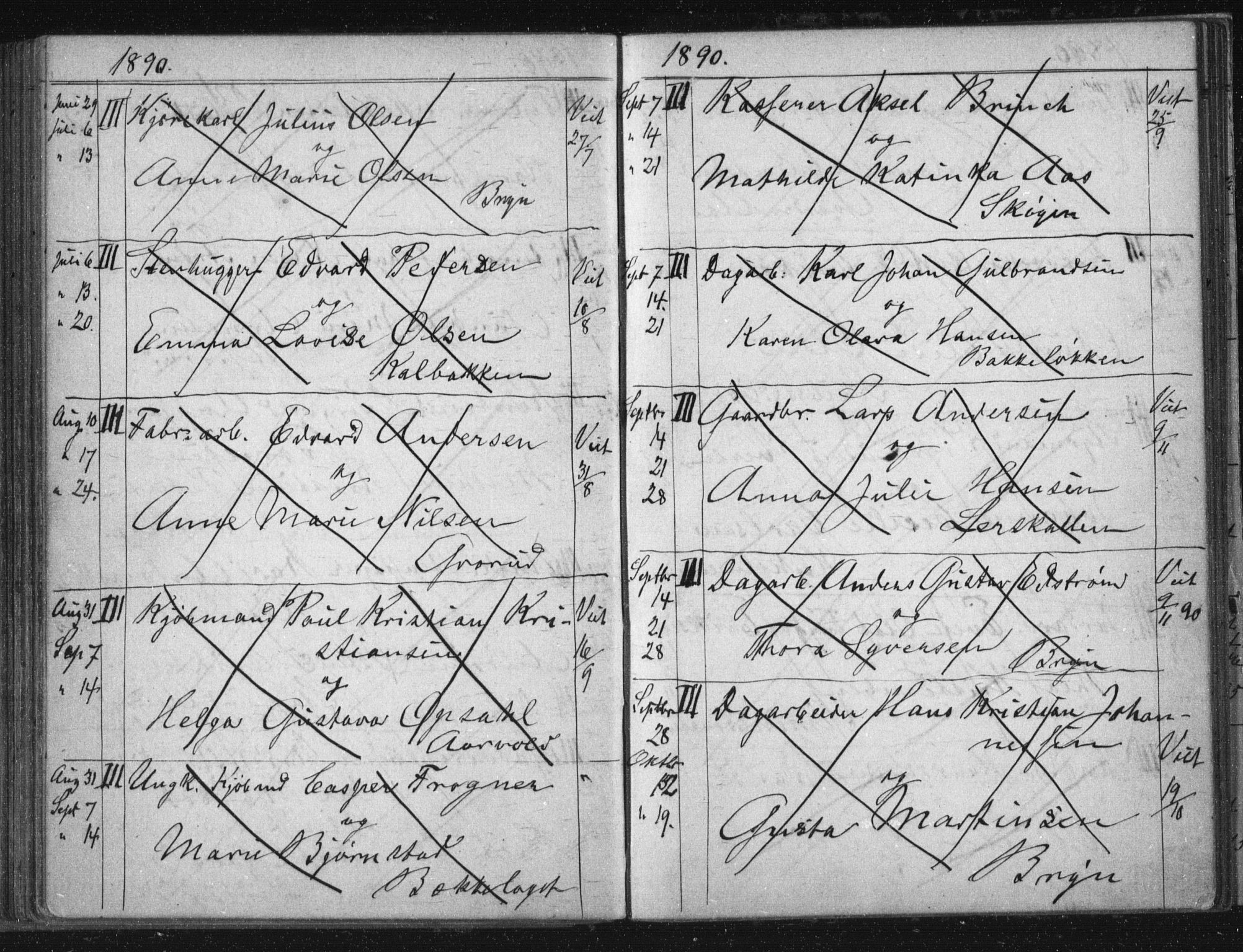 Østre Aker prestekontor Kirkebøker, AV/SAO-A-10840/H/Ha/L0005: Banns register no. I 5, 1879-1899