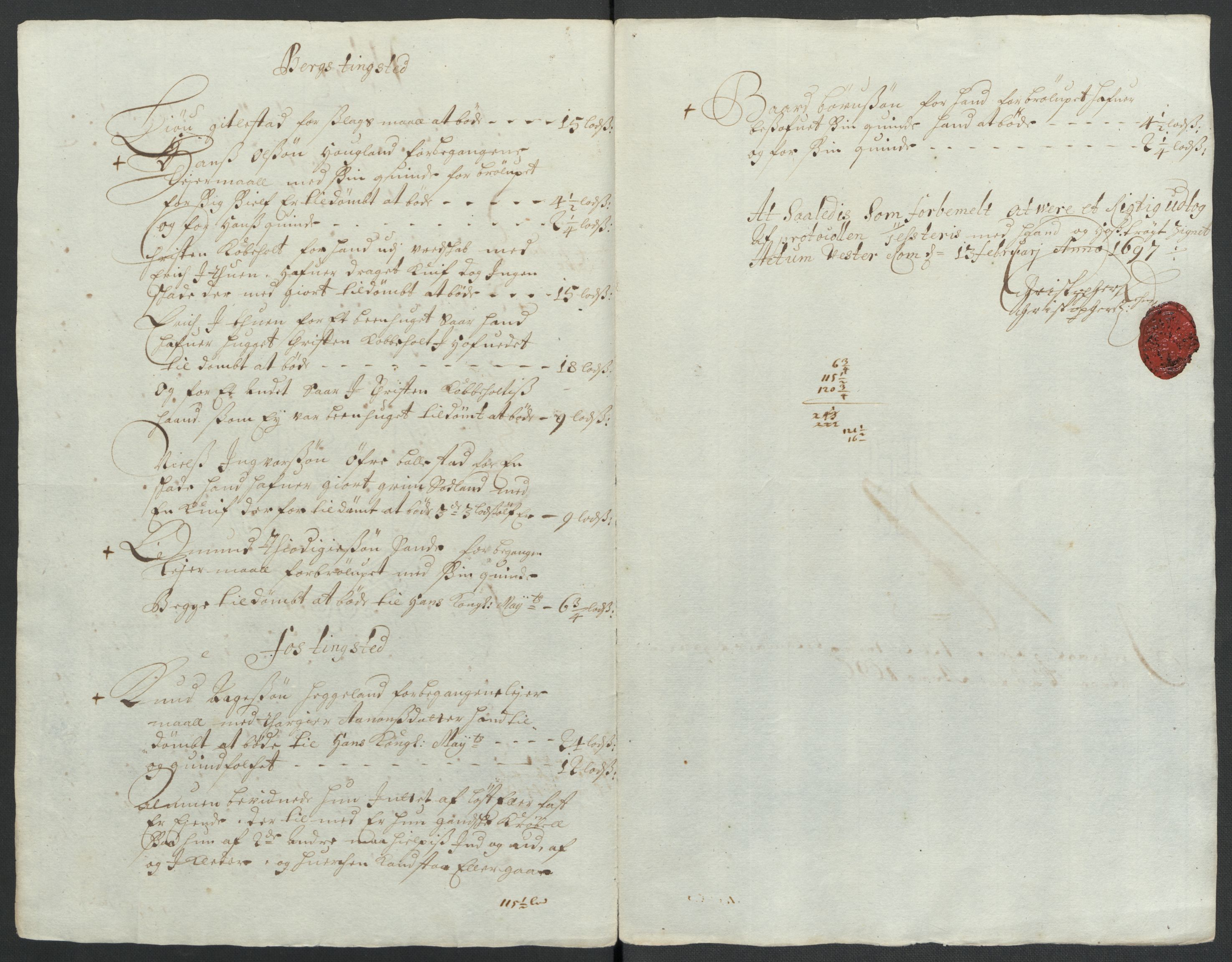 Rentekammeret inntil 1814, Reviderte regnskaper, Fogderegnskap, RA/EA-4092/R43/L2546: Fogderegnskap Lista og Mandal, 1696-1697, p. 46