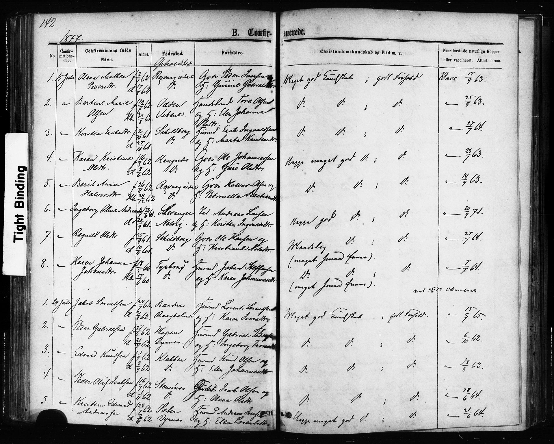 Ministerialprotokoller, klokkerbøker og fødselsregistre - Møre og Romsdal, AV/SAT-A-1454/581/L0938: Parish register (official) no. 581A06, 1873-1879, p. 142