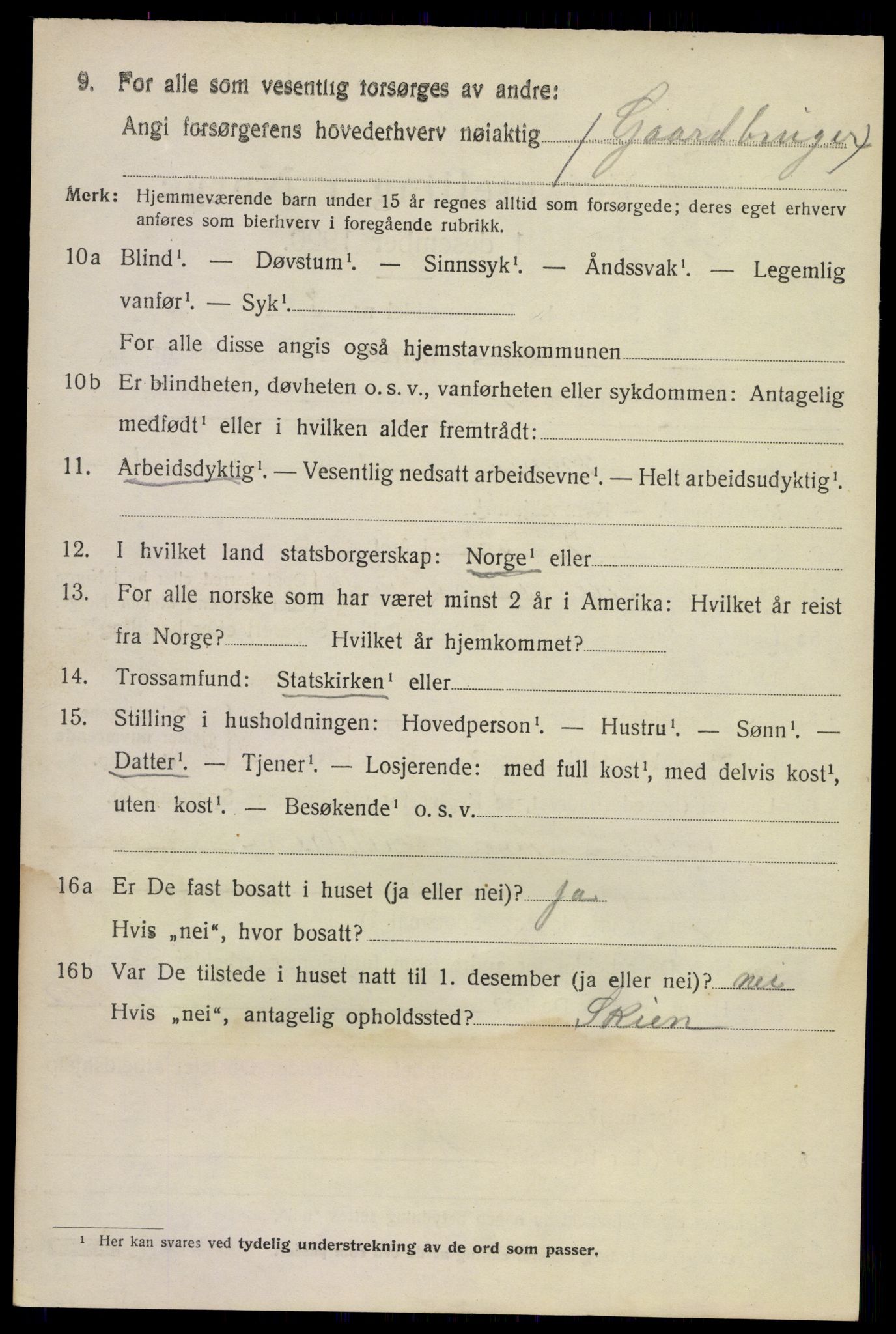 SAKO, 1920 census for Sauherad, 1920, p. 2316