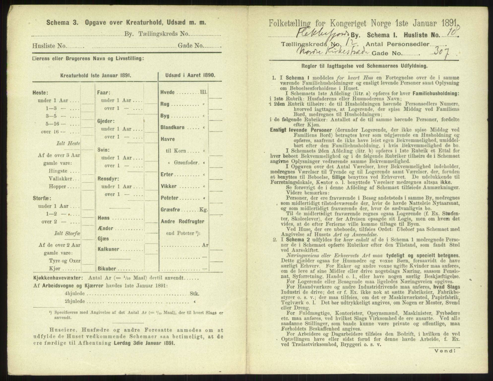 RA, 1891 census for 1004 Flekkefjord, 1891, p. 448