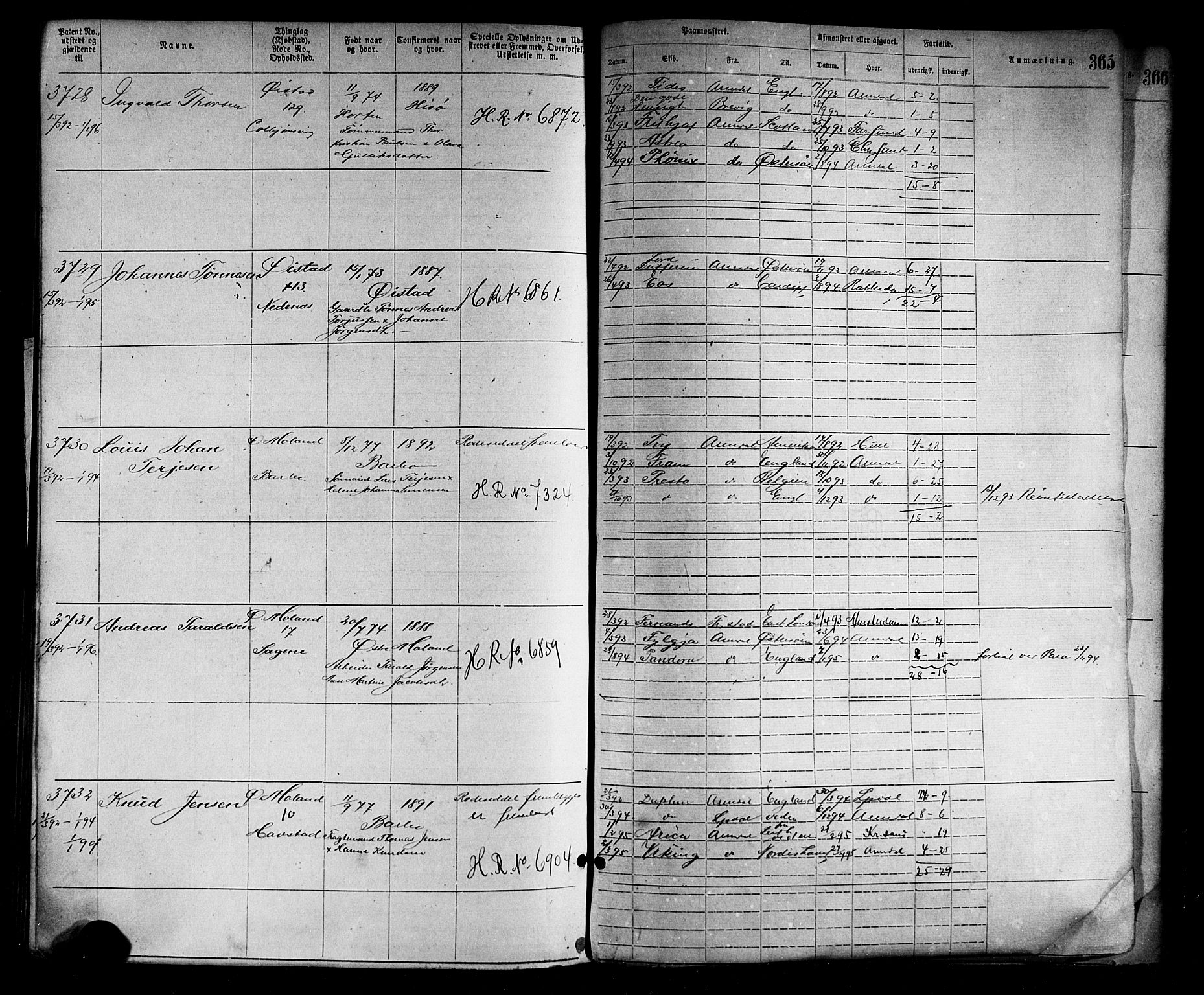 Arendal mønstringskrets, SAK/2031-0012/F/Fa/L0003: Annotasjonsrulle nr 1911-3827 med register, S-3, 1880-1892, p. 401