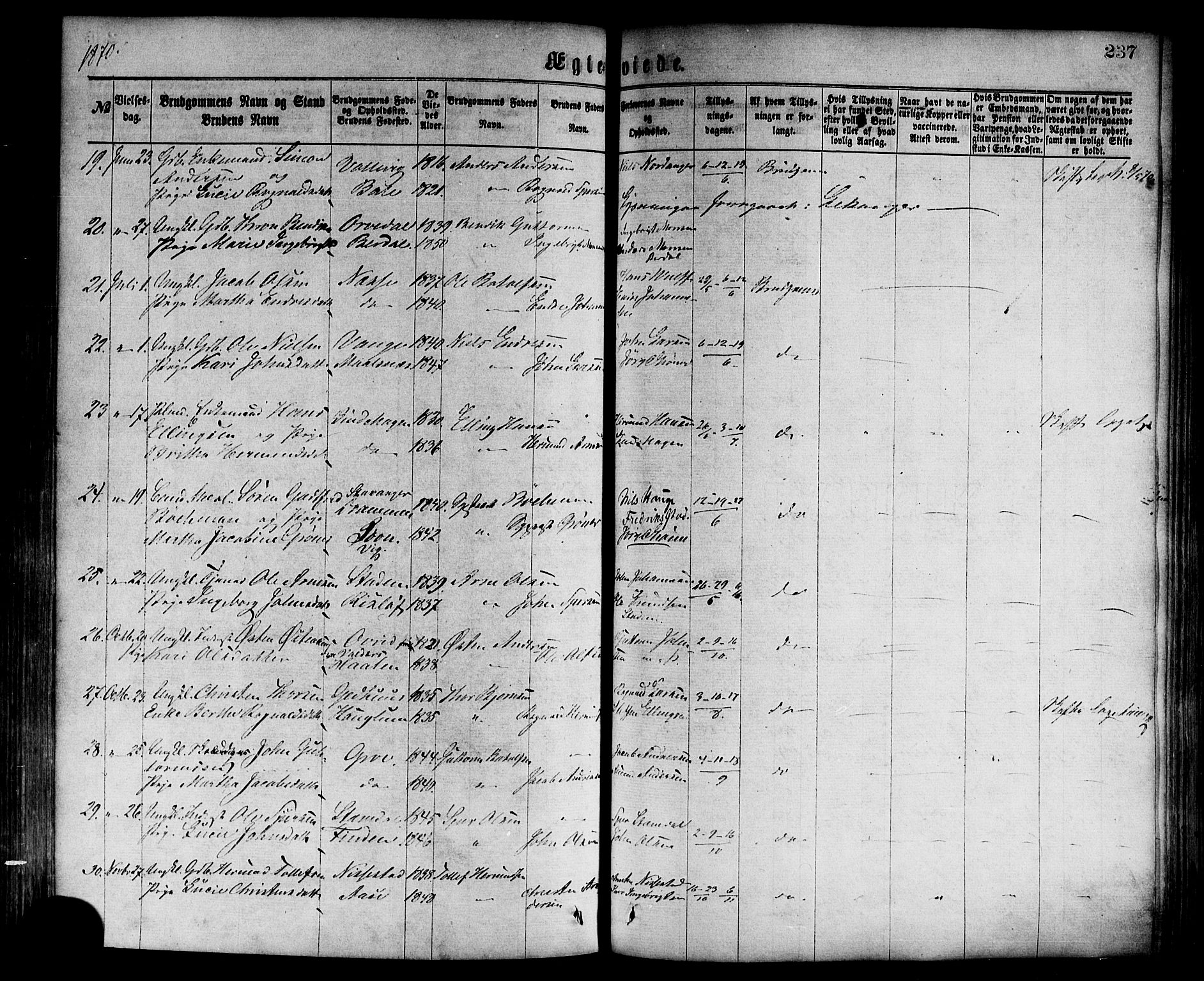 Vik sokneprestembete, AV/SAB-A-81501/H/Haa/Haaa/L0009: Parish register (official) no. A 9, 1866-1877, p. 237