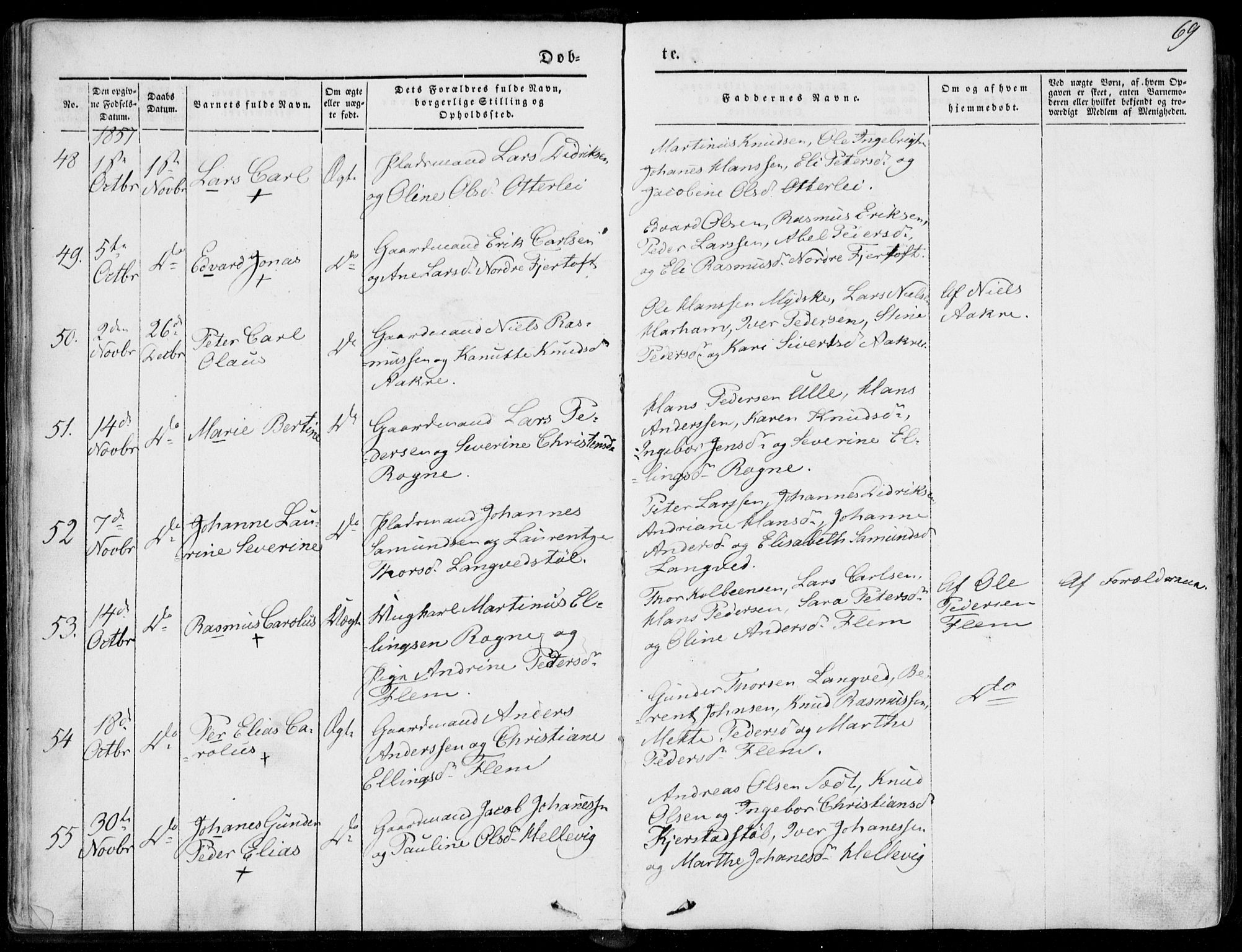 Ministerialprotokoller, klokkerbøker og fødselsregistre - Møre og Romsdal, AV/SAT-A-1454/536/L0497: Parish register (official) no. 536A06, 1845-1865, p. 69