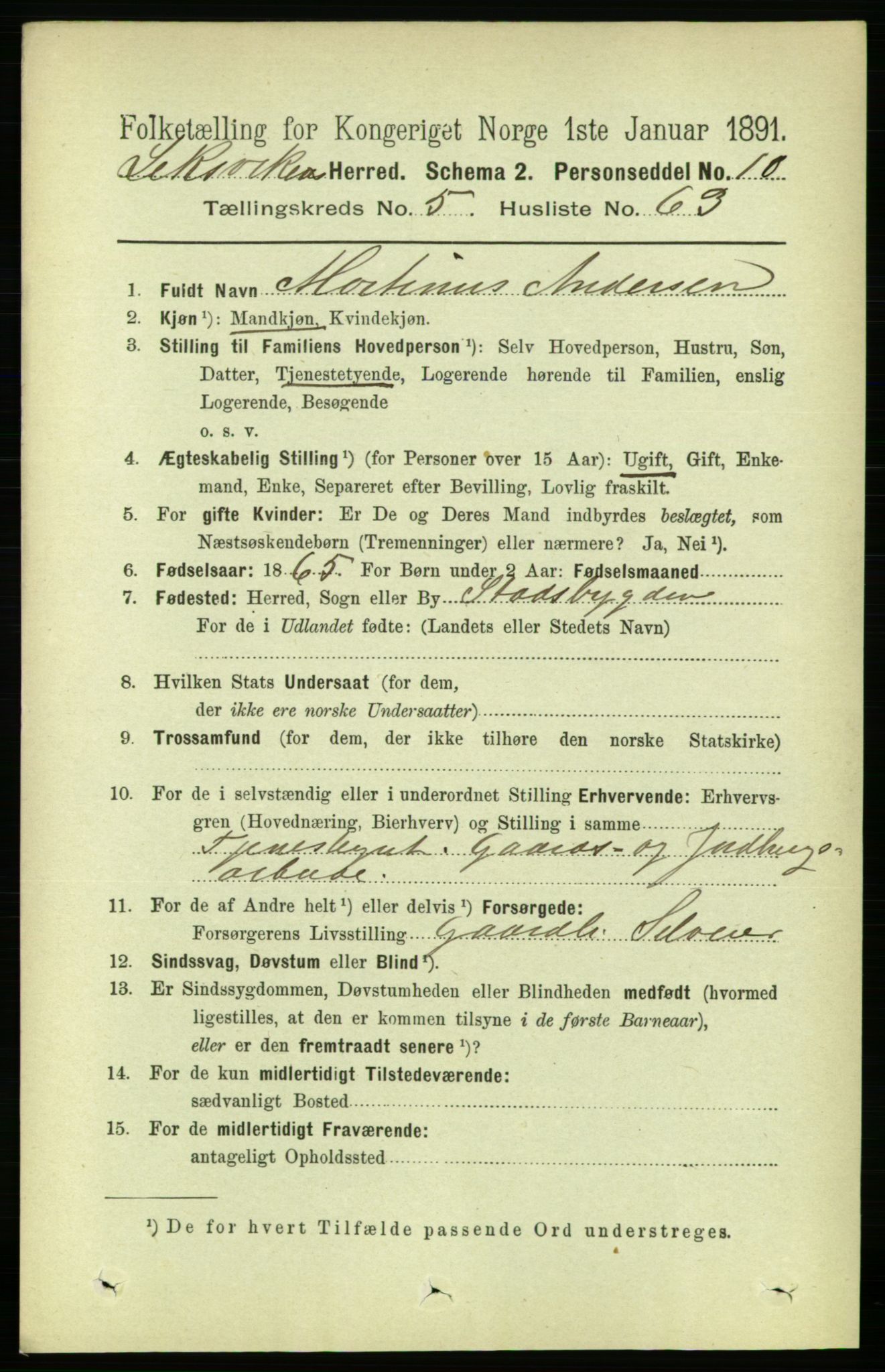 RA, 1891 census for 1718 Leksvik, 1891, p. 2999