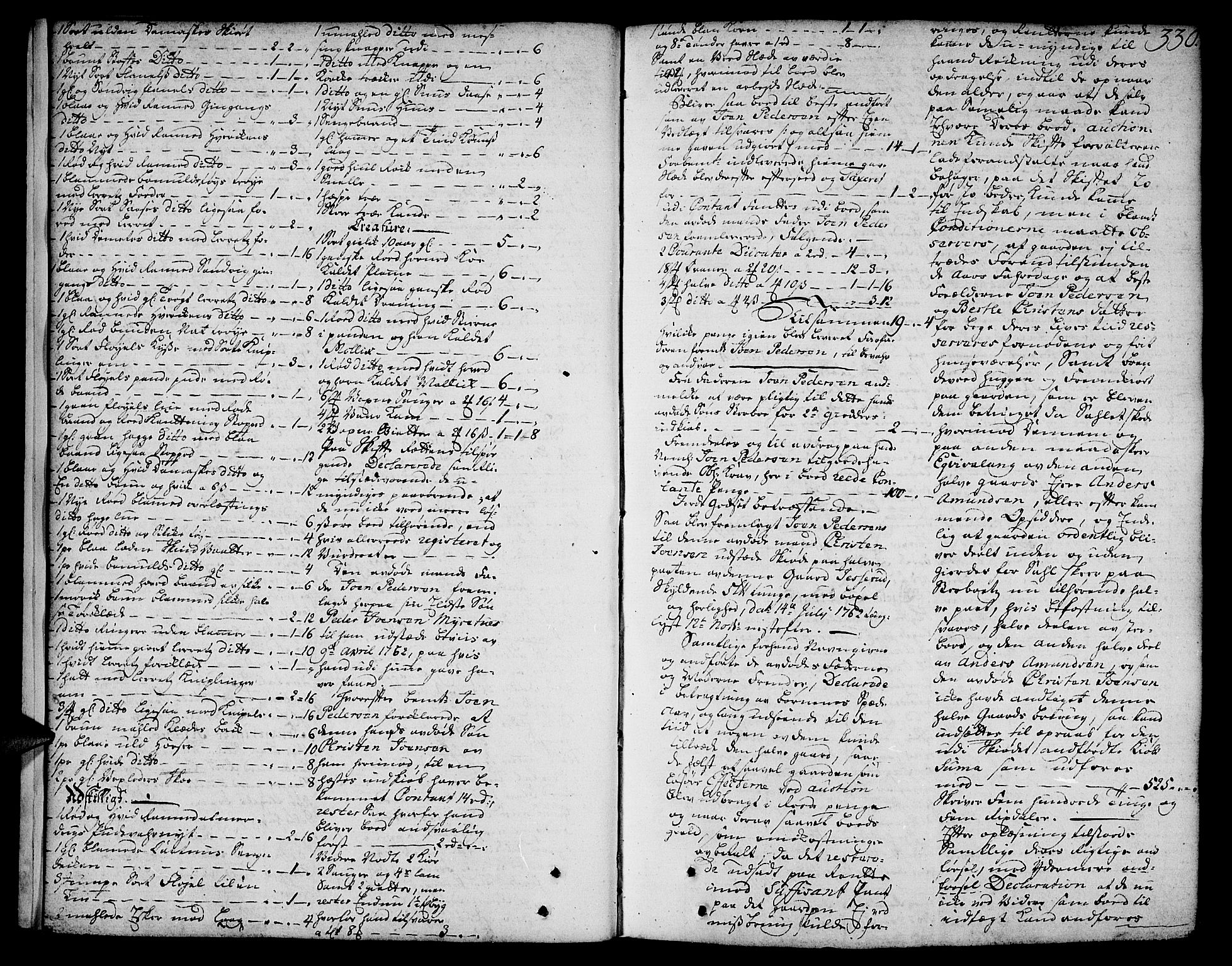 Aker sorenskriveri, AV/SAO-A-10895/H/Hb/L0011b: Skifteprotokoll, 1764-1766, p. 329b-330a