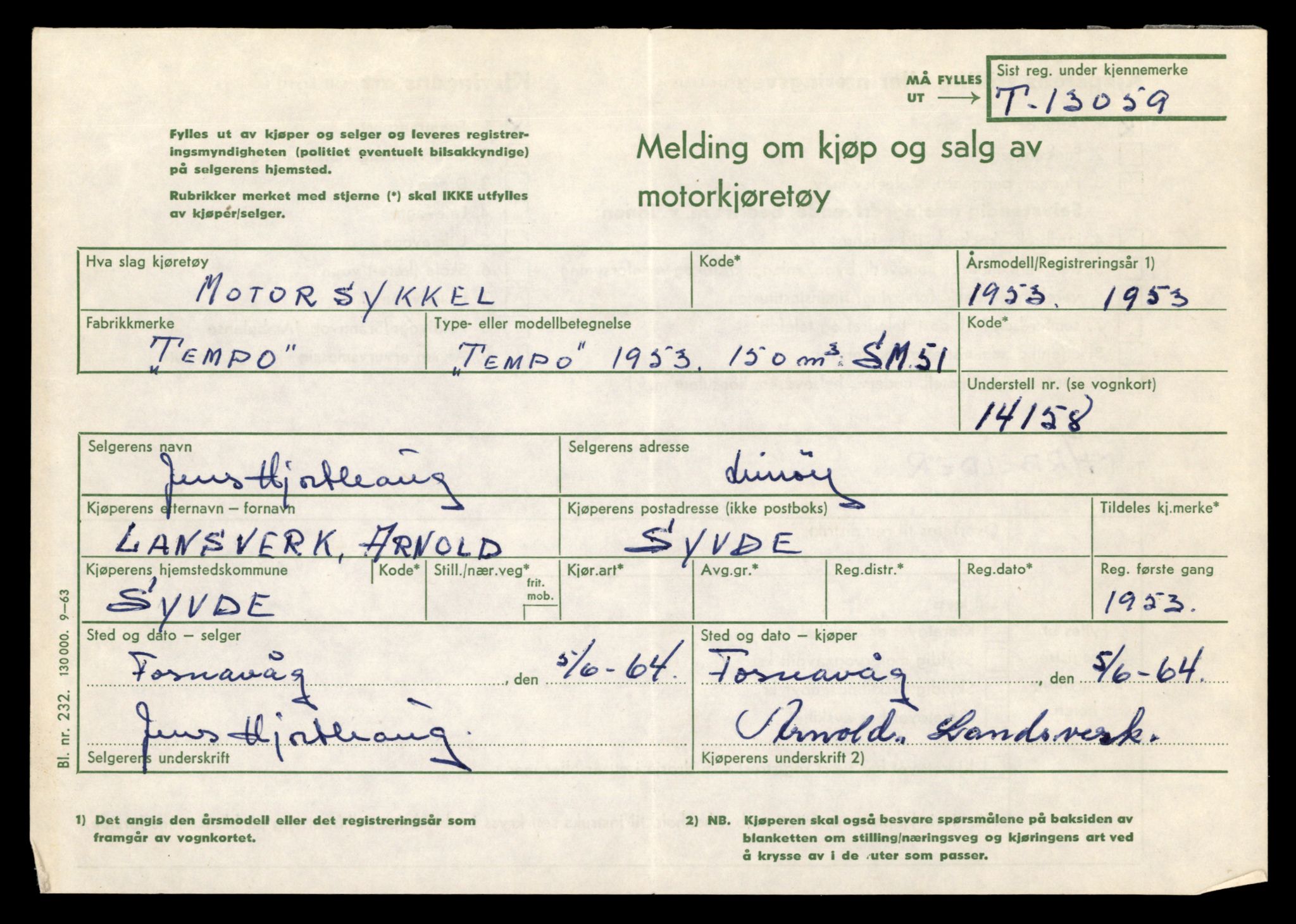 Møre og Romsdal vegkontor - Ålesund trafikkstasjon, AV/SAT-A-4099/F/Fe/L0037: Registreringskort for kjøretøy T 13031 - T 13179, 1927-1998, p. 591