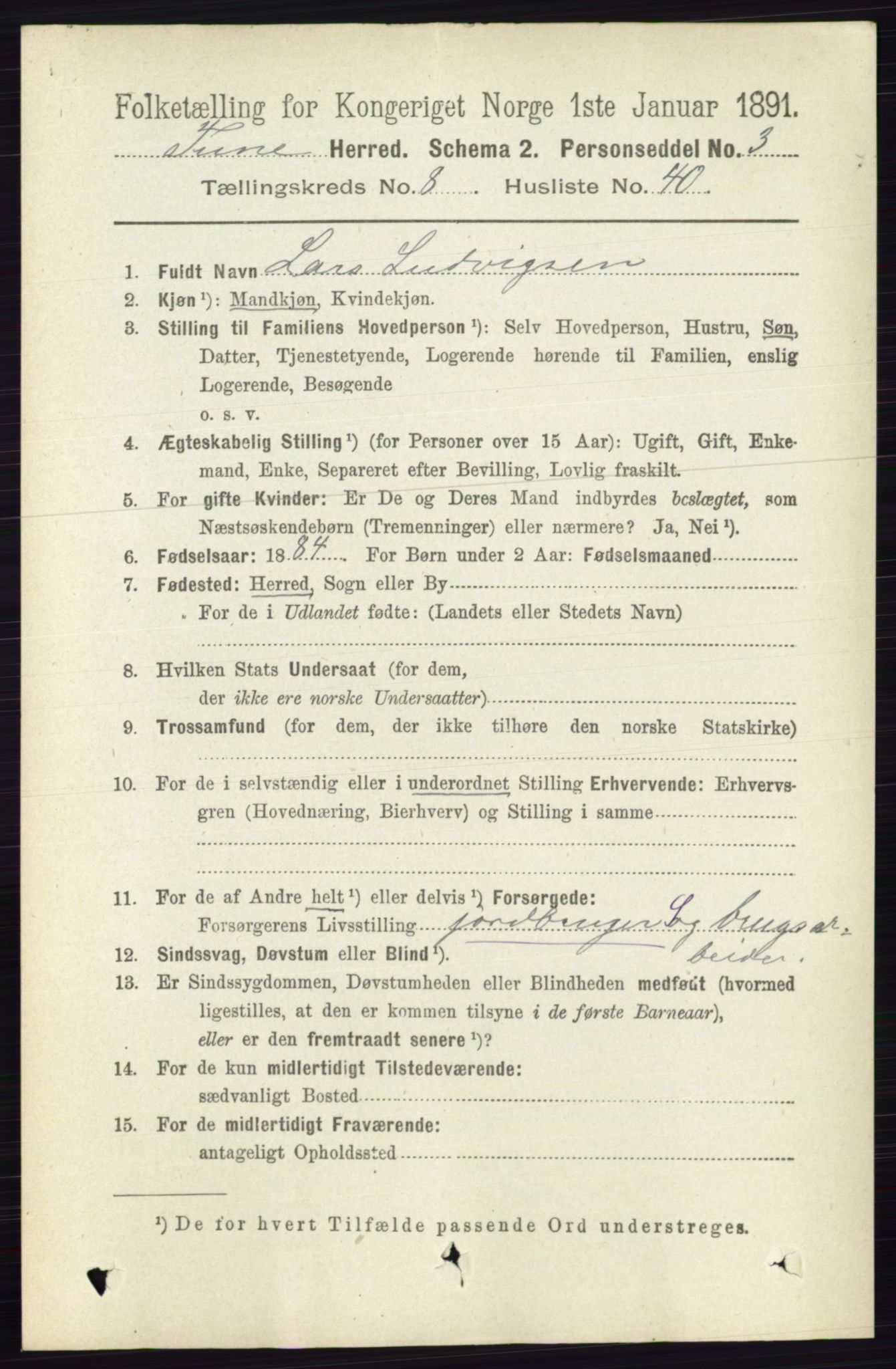 RA, 1891 census for 0130 Tune, 1891, p. 5975