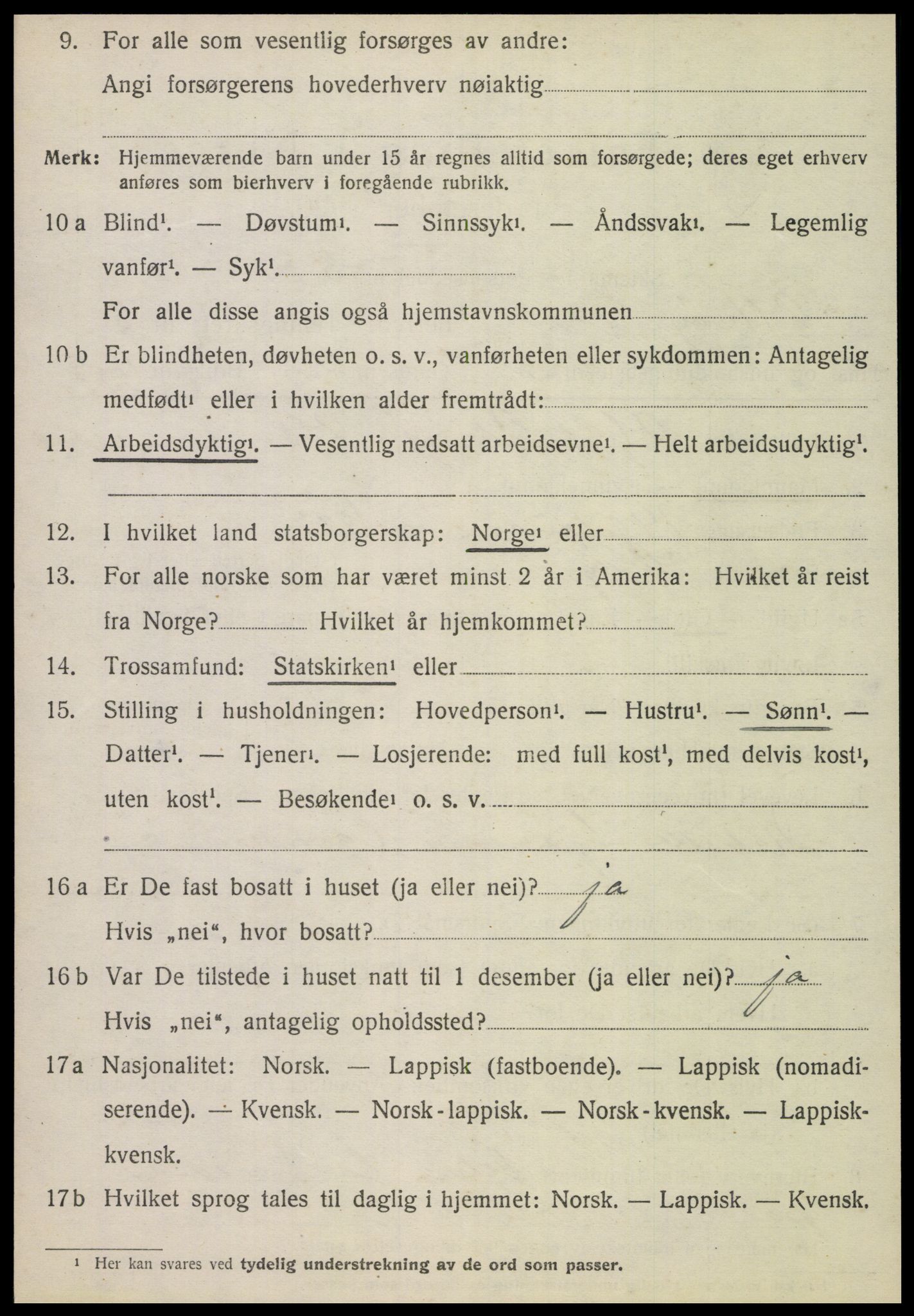 SAT, 1920 census for Otterøy, 1920, p. 1410