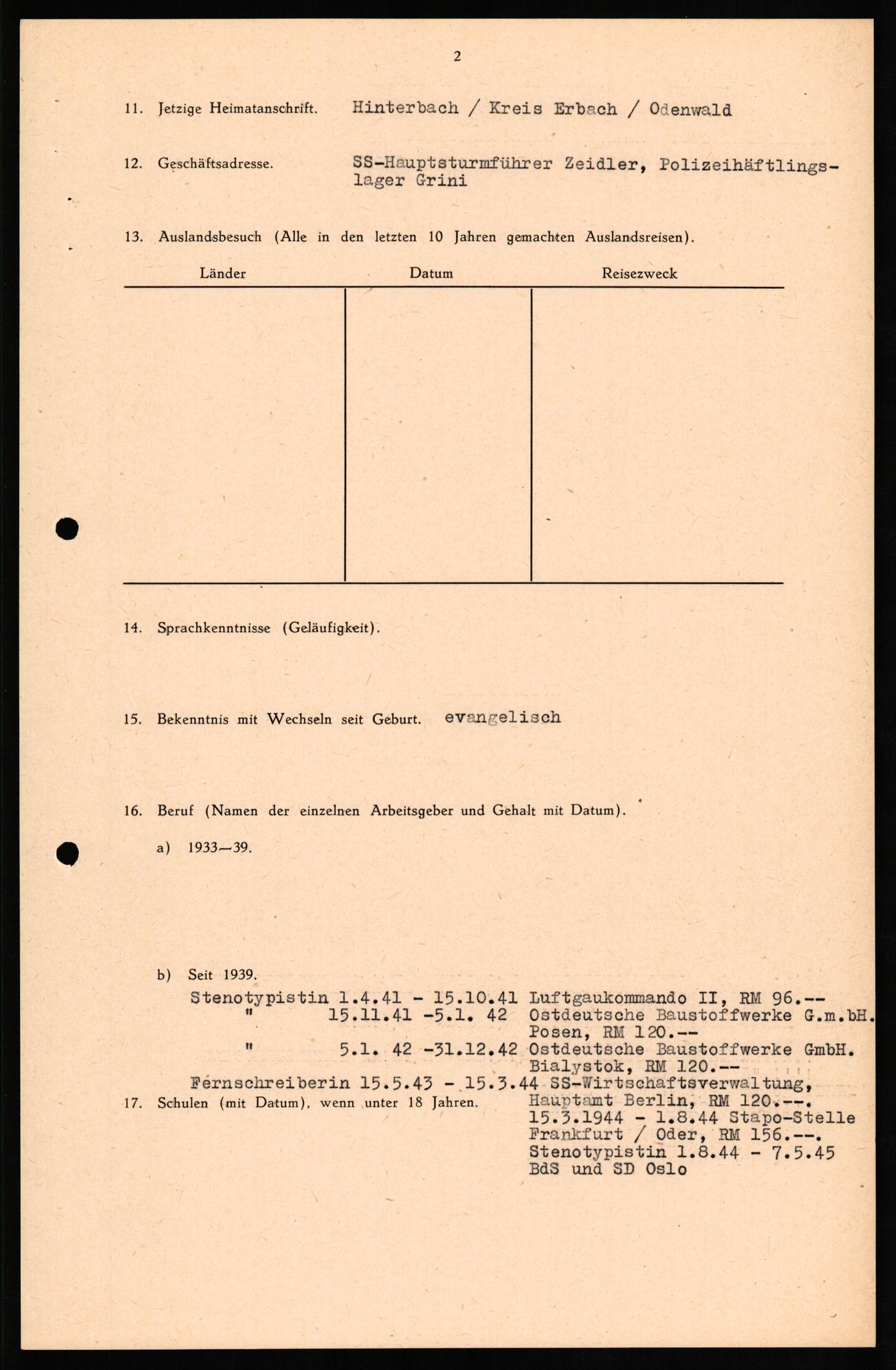 Forsvaret, Forsvarets overkommando II, AV/RA-RAFA-3915/D/Db/L0018: CI Questionaires. Tyske okkupasjonsstyrker i Norge. Tyskere., 1945-1946, p. 472