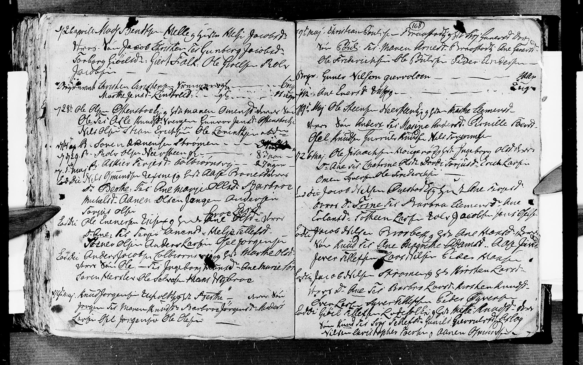 Øyestad sokneprestkontor, SAK/1111-0049/F/Fb/L0001: Parish register (copy) no. B 1, 1780-1794, p. 168