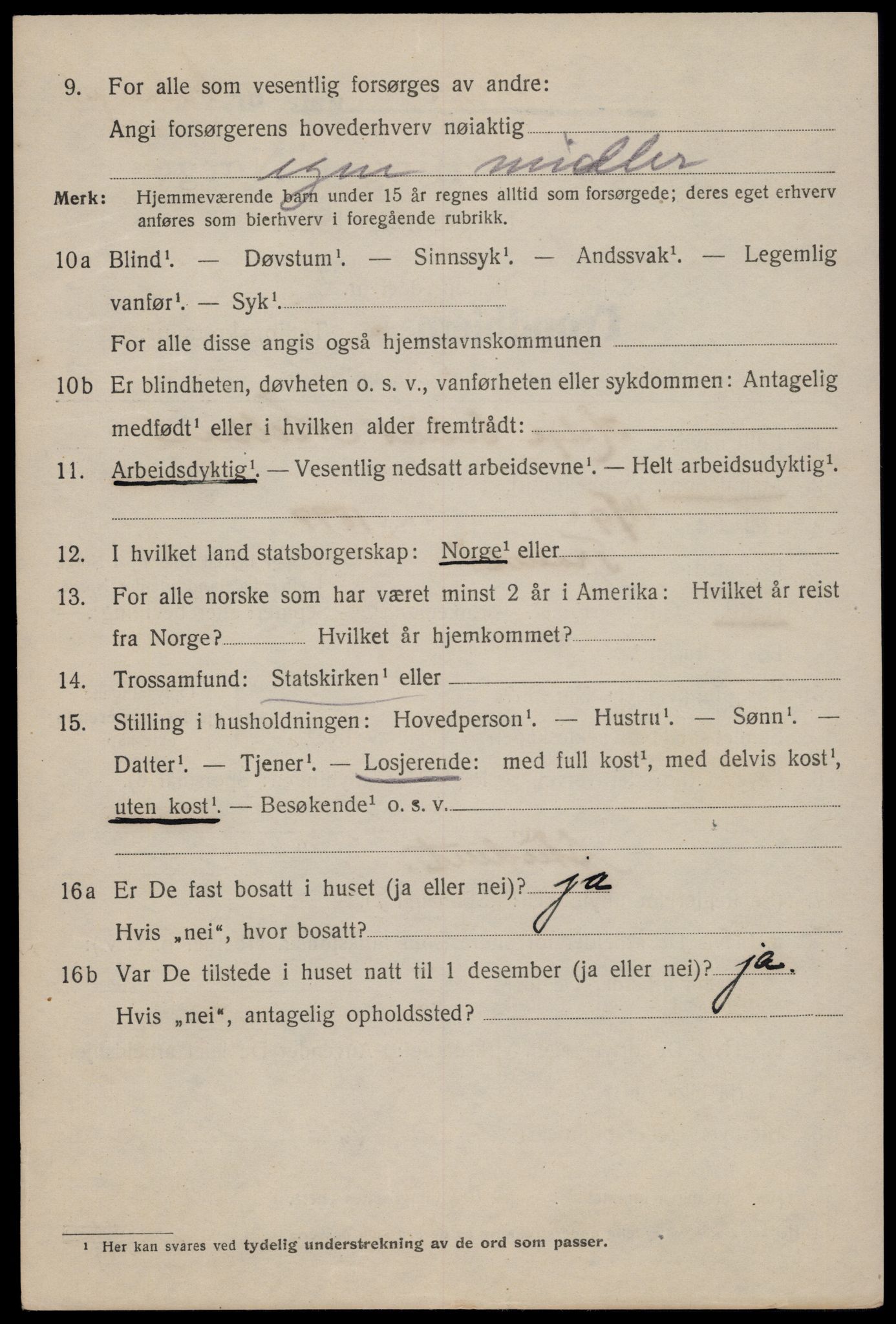 SAT, 1920 census for Trondheim, 1920, p. 74263