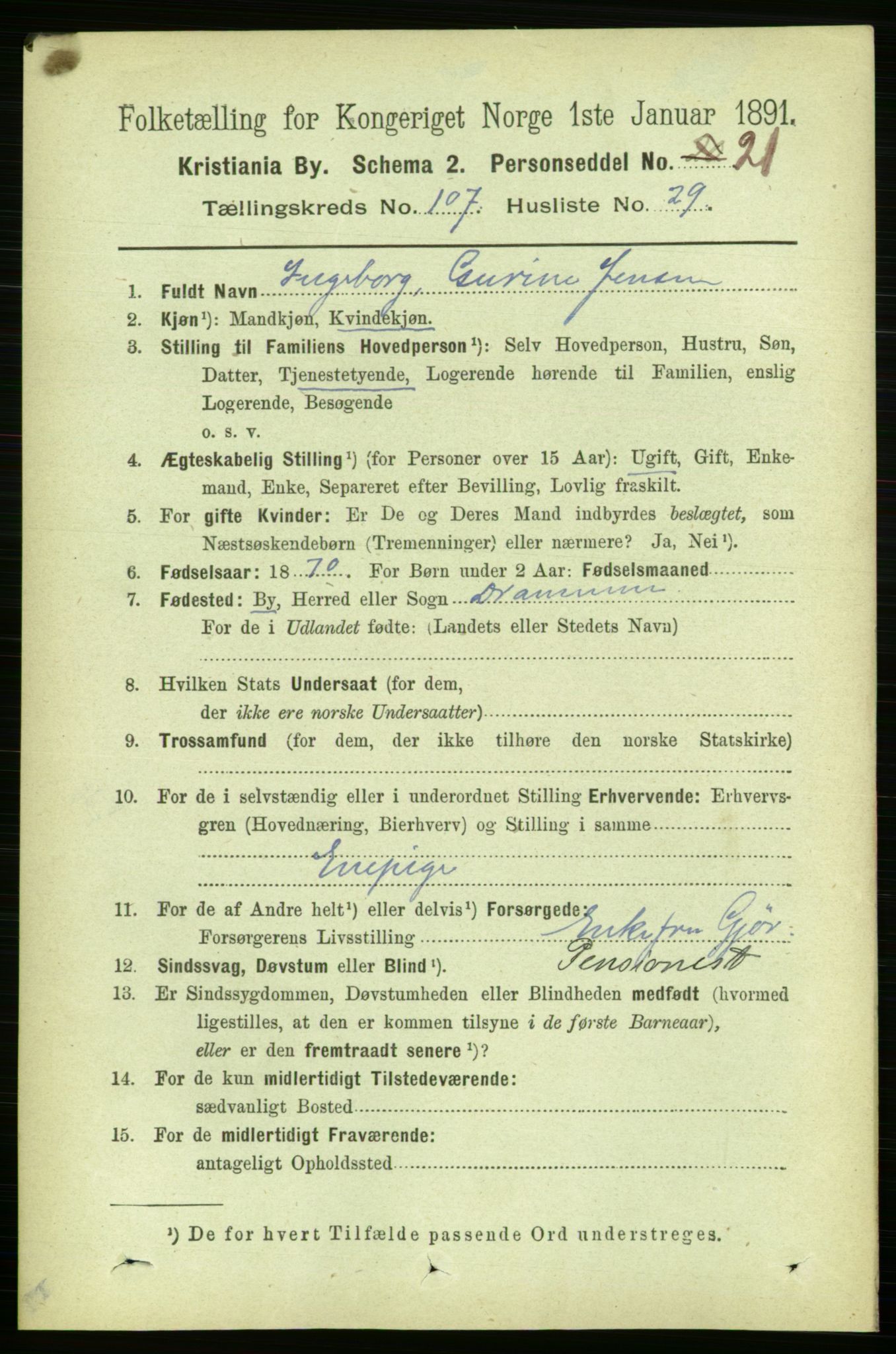 RA, 1891 census for 0301 Kristiania, 1891, p. 55092