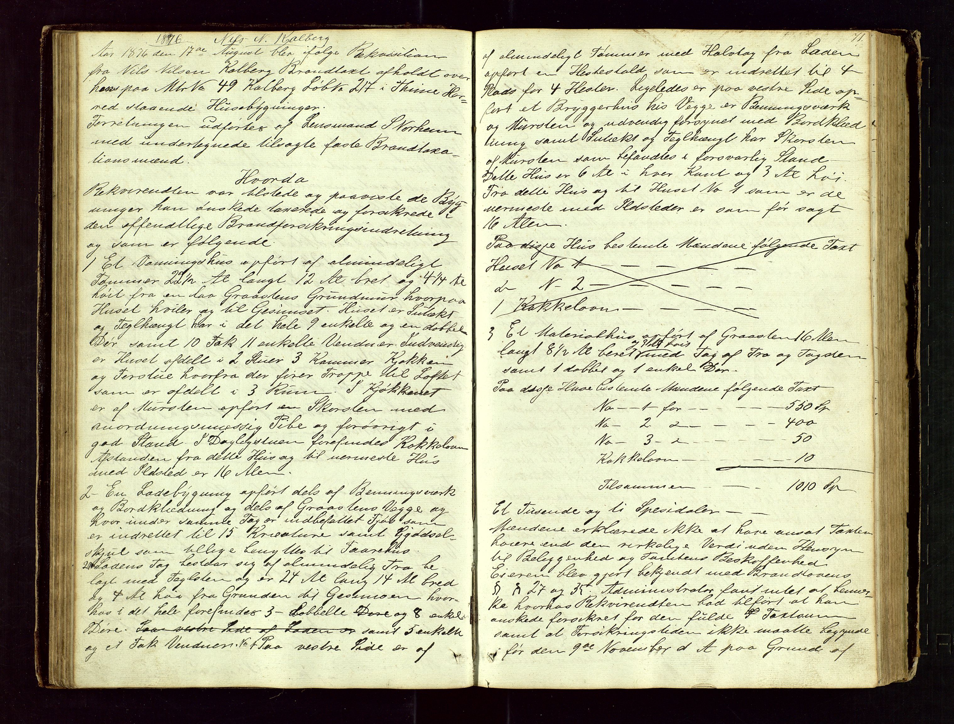 Time lensmannskontor, SAST/A-100420/Goa/L0001: "Brandtaxations-Protocol for Houglands Thinglaug", 1846-1904, p. 70b-71a