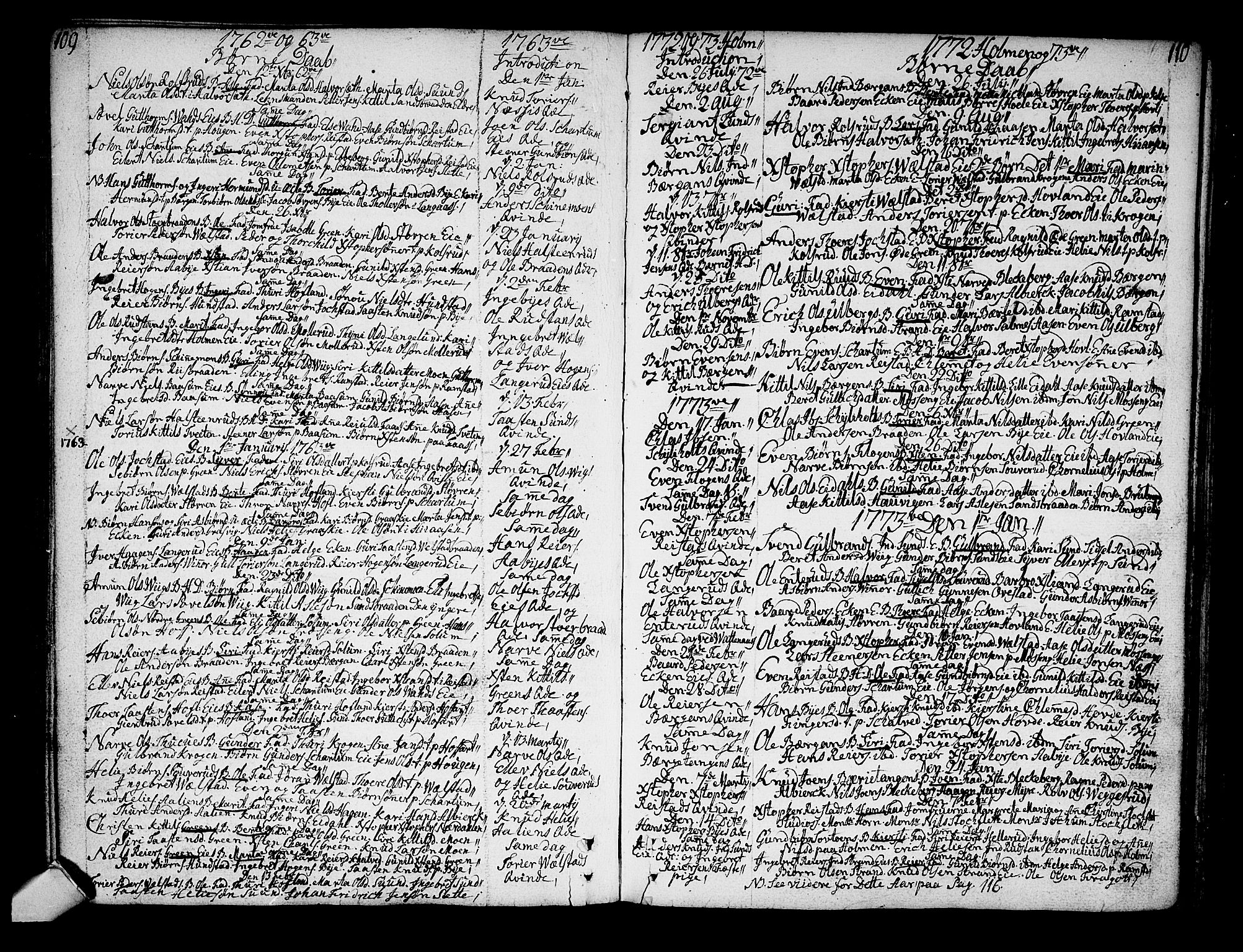 Sigdal kirkebøker, SAKO/A-245/F/Fa/L0001: Parish register (official) no. I 1, 1722-1777, p. 109-110