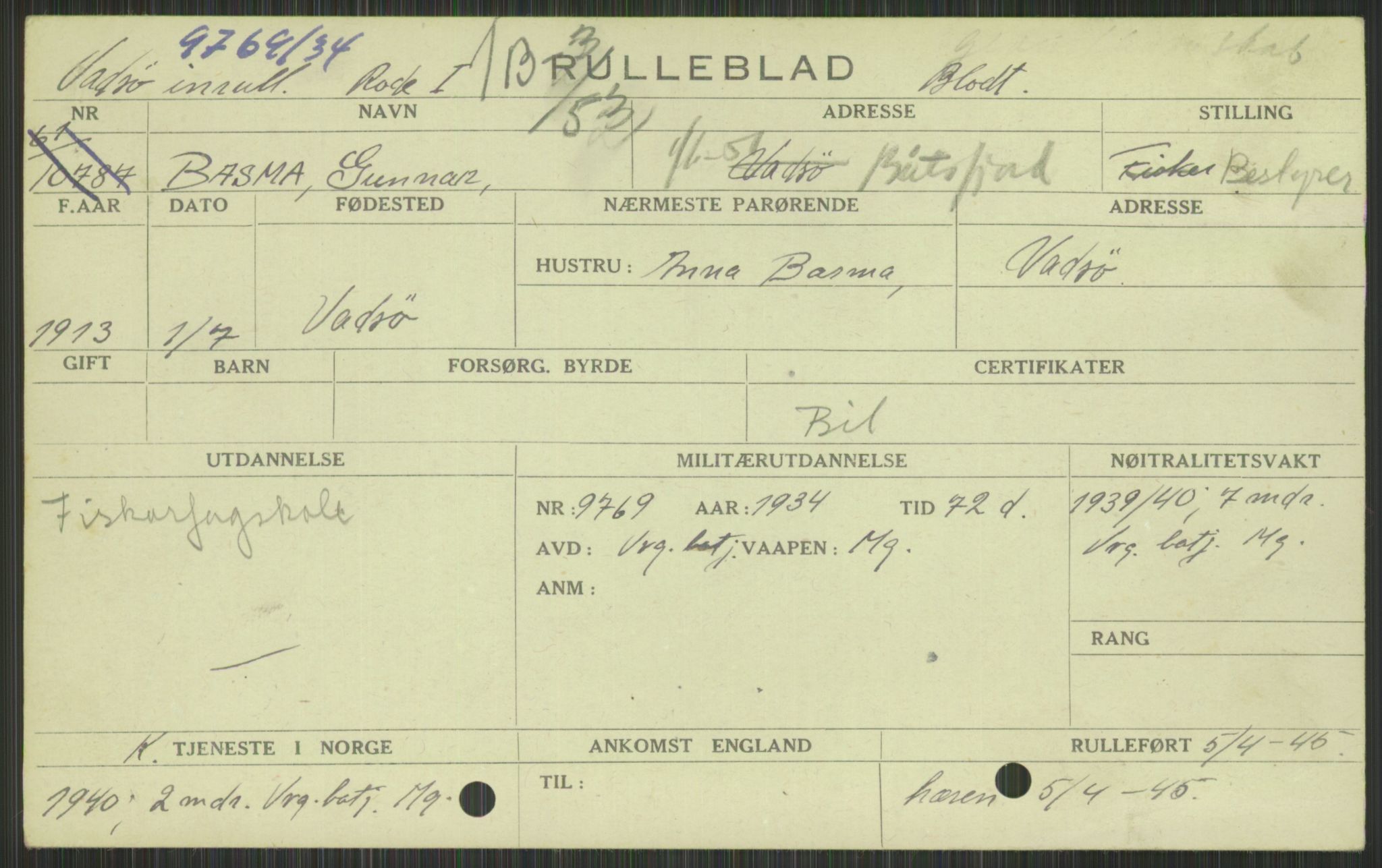 Forsvaret, Varanger bataljon, AV/RA-RAFA-2258/1/D/L0441: Rulleblad for fødte 1913-1917, 1913-1917, p. 23