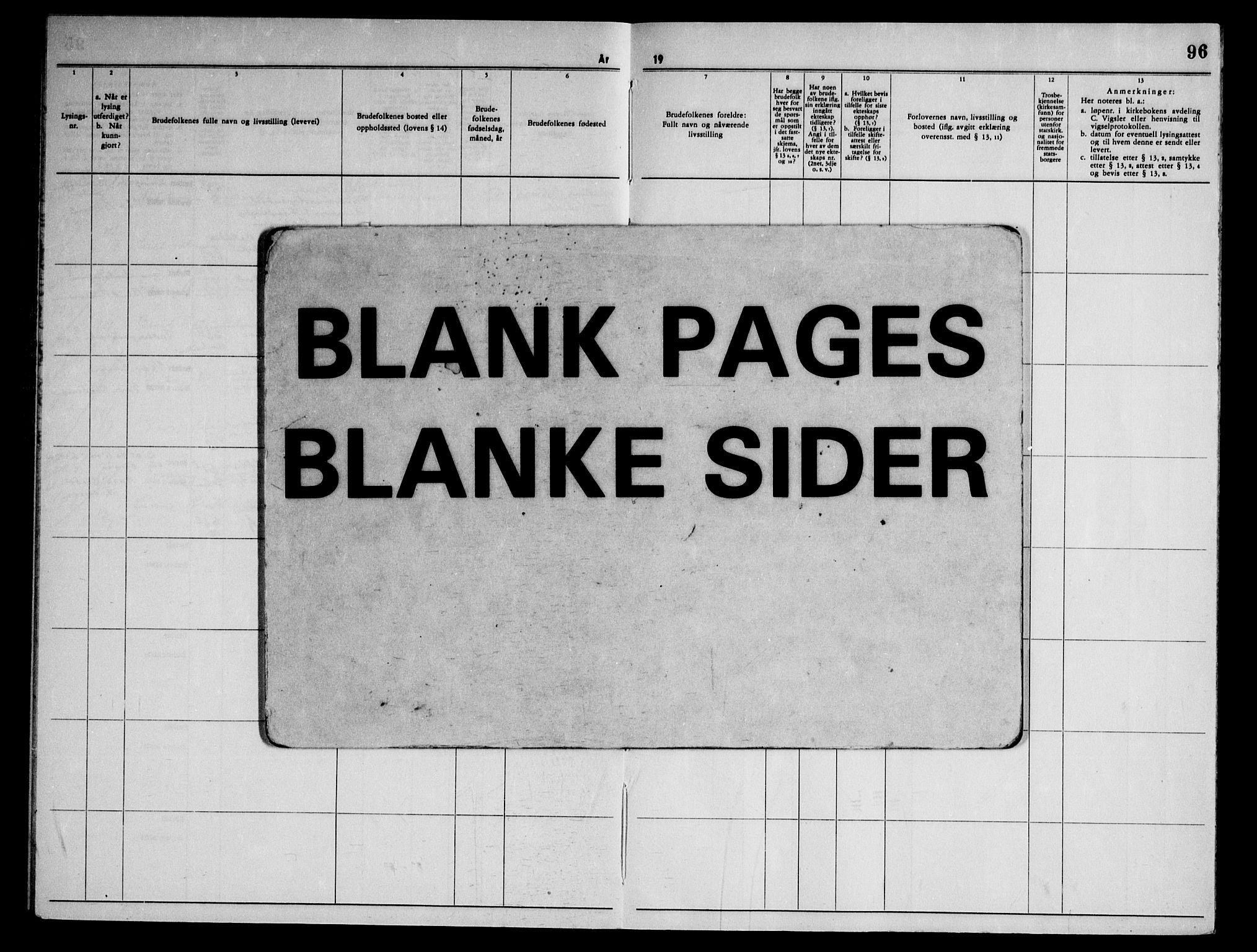 Sandar kirkebøker, AV/SAKO-A-243/H/Ha/L0011: Banns register no. 11, 1964-1969, p. 96